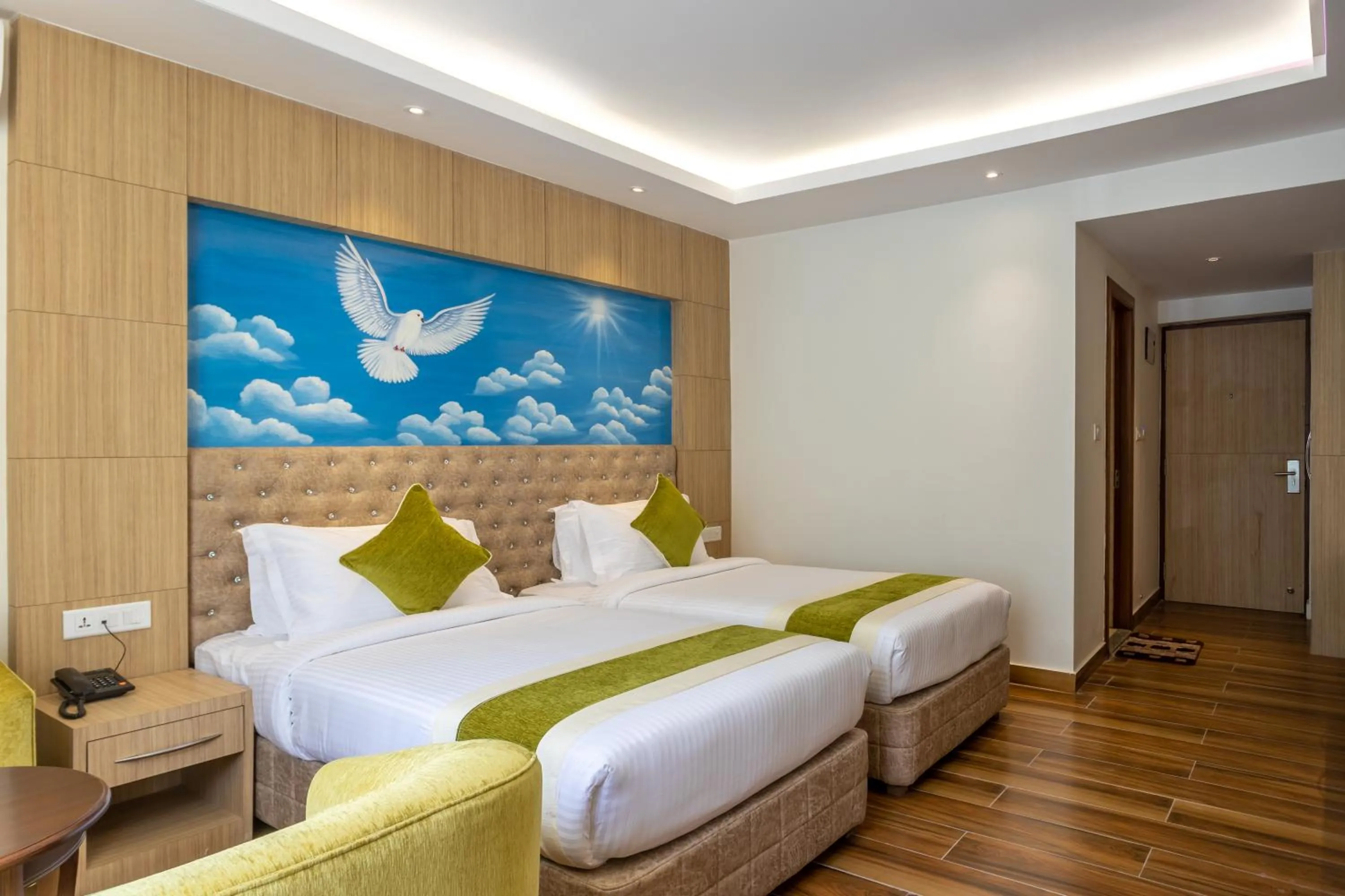 Bed in Bhotekoshi Heli Resort