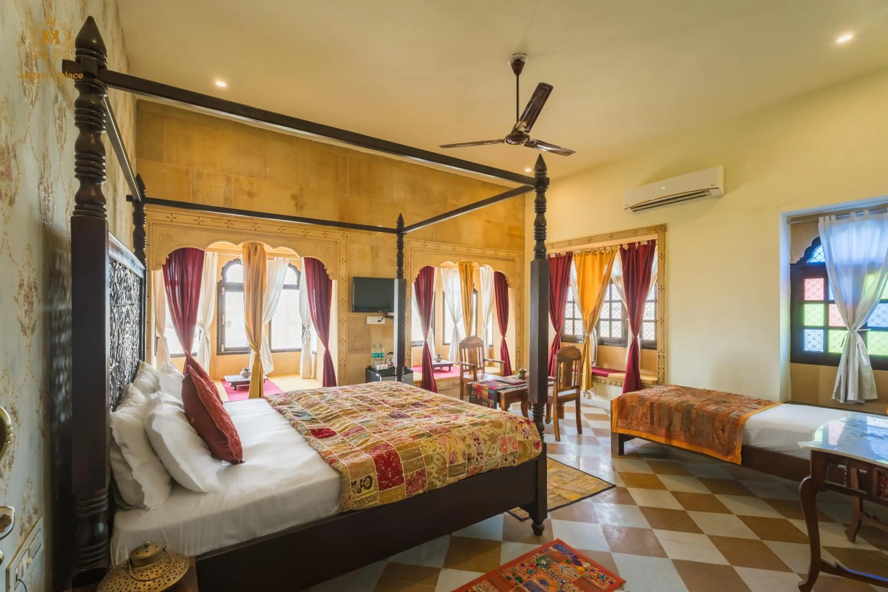 View (from property/room), Bed in The Jaigarh Palace Jaisalmer