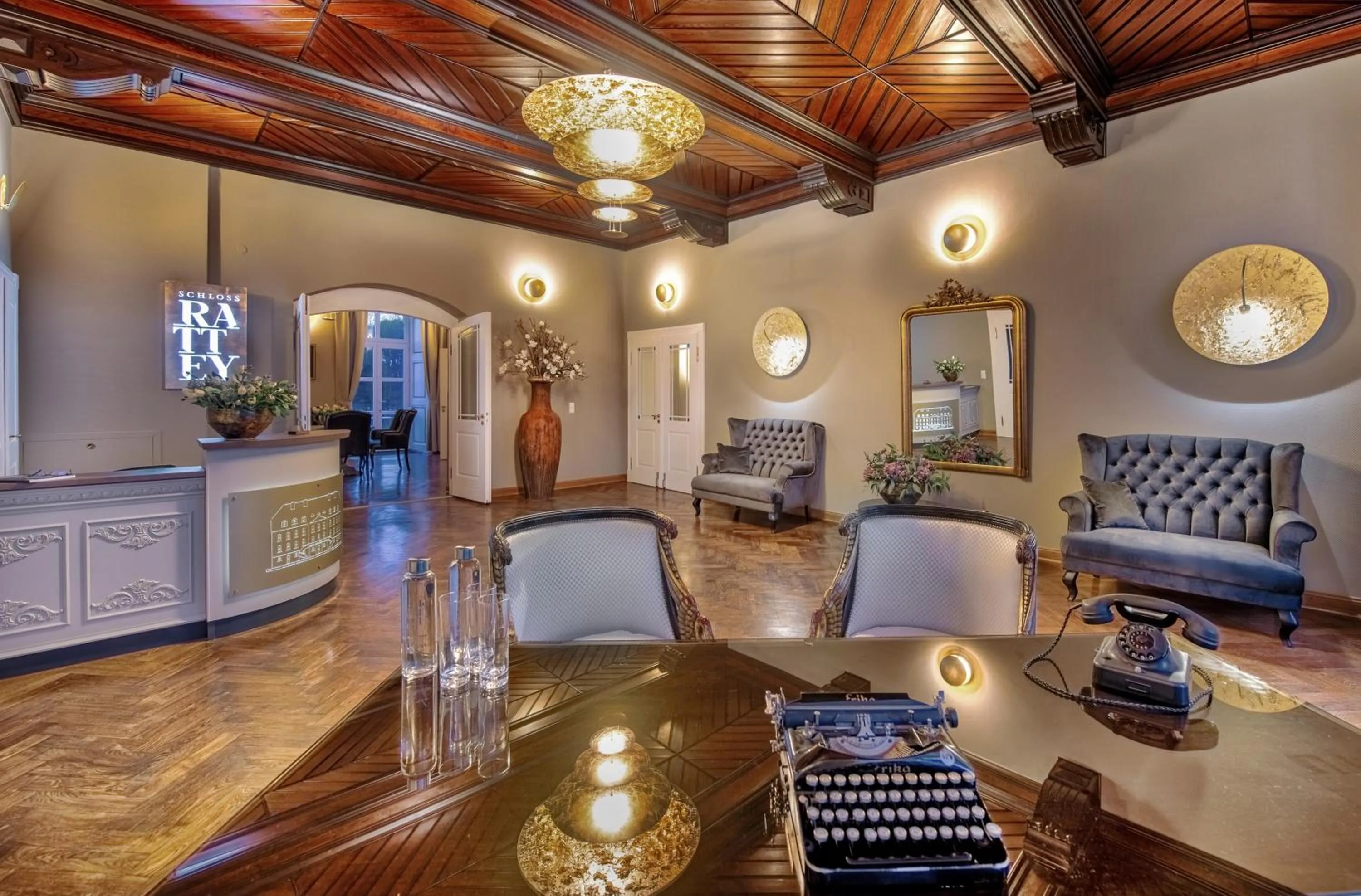 Lobby or reception in Hotel Schloss Rattey