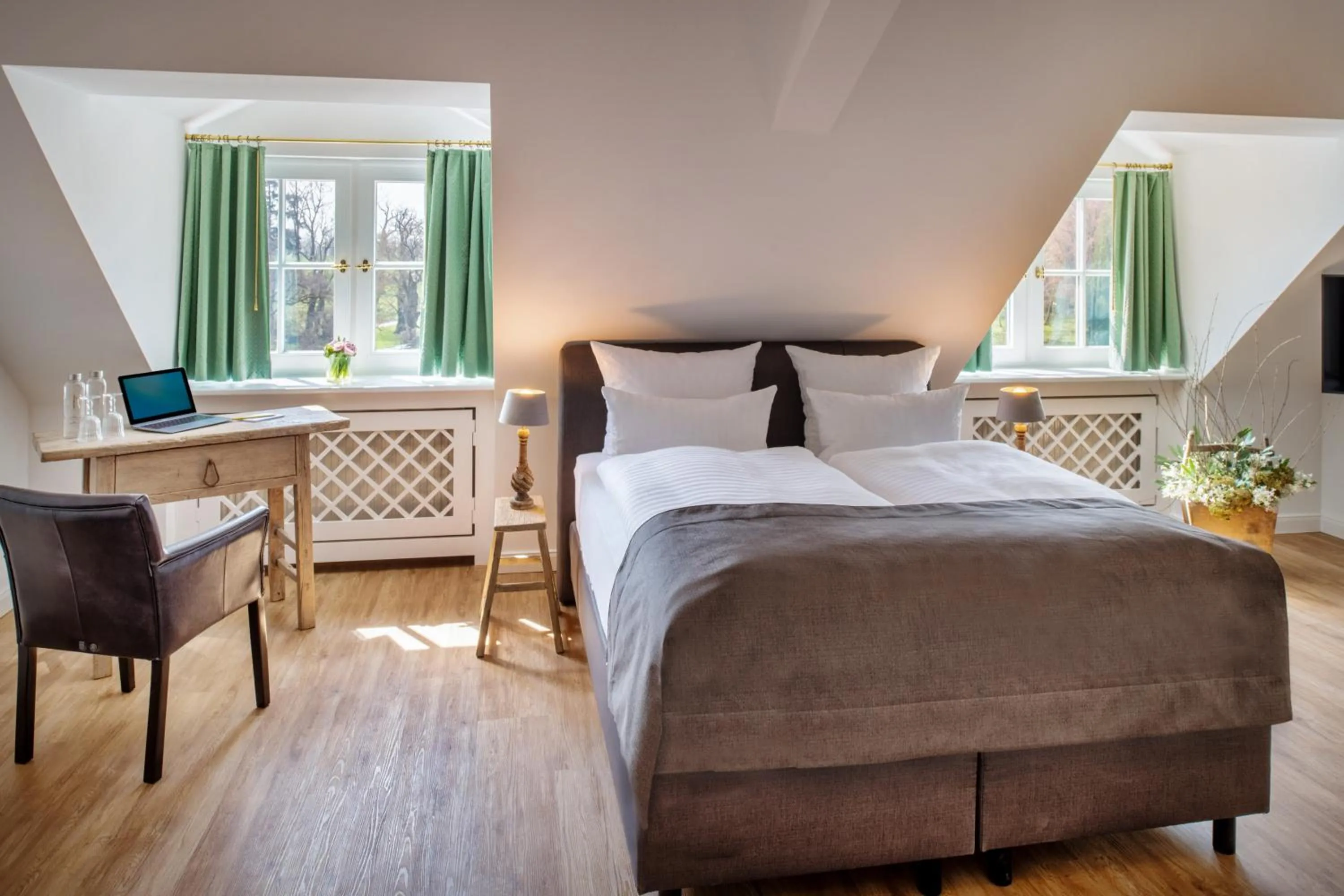 Bed in Hotel Schloss Rattey