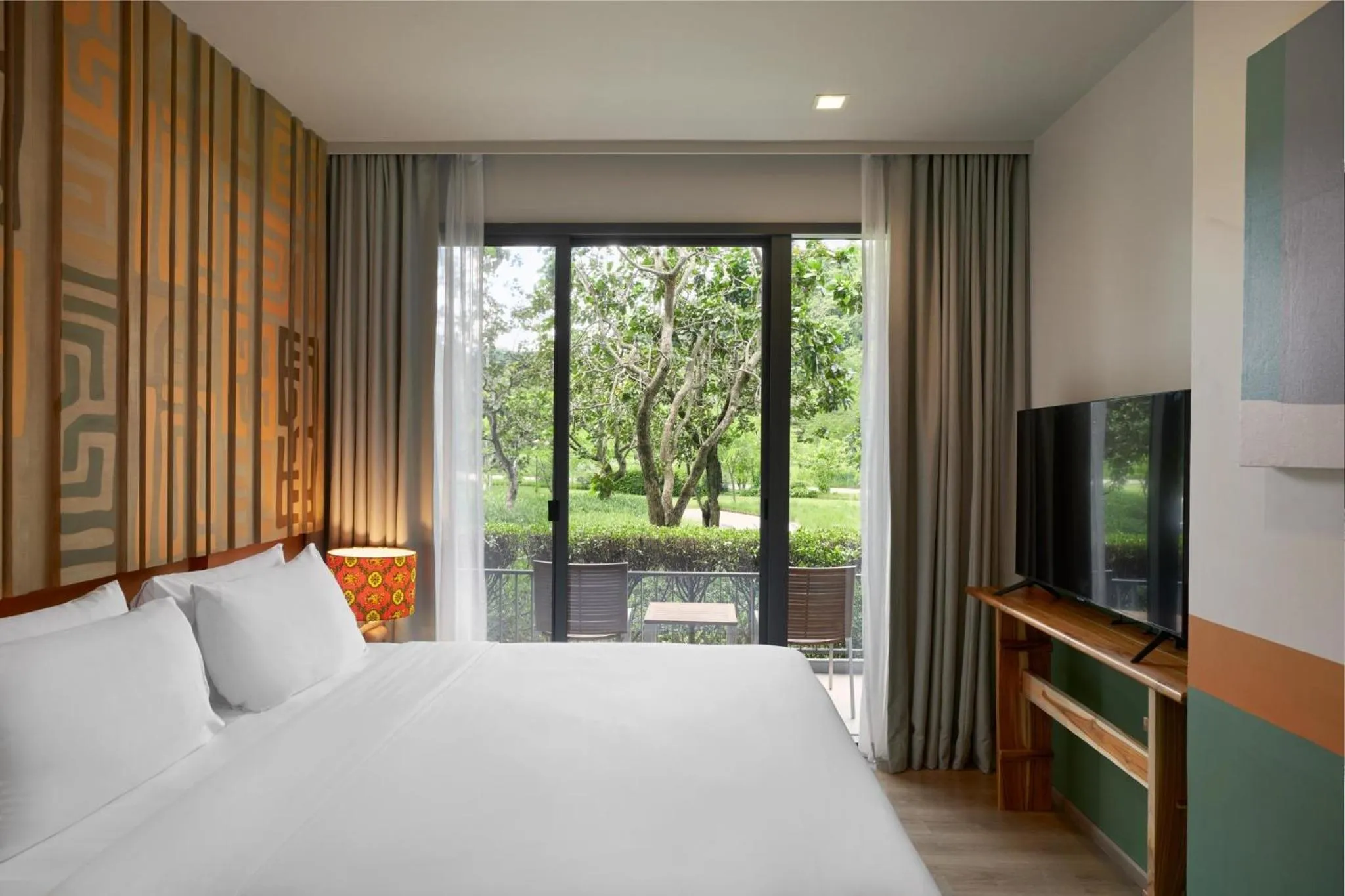 Natural landscape, Bed in The Peri Hotel Khao Yai