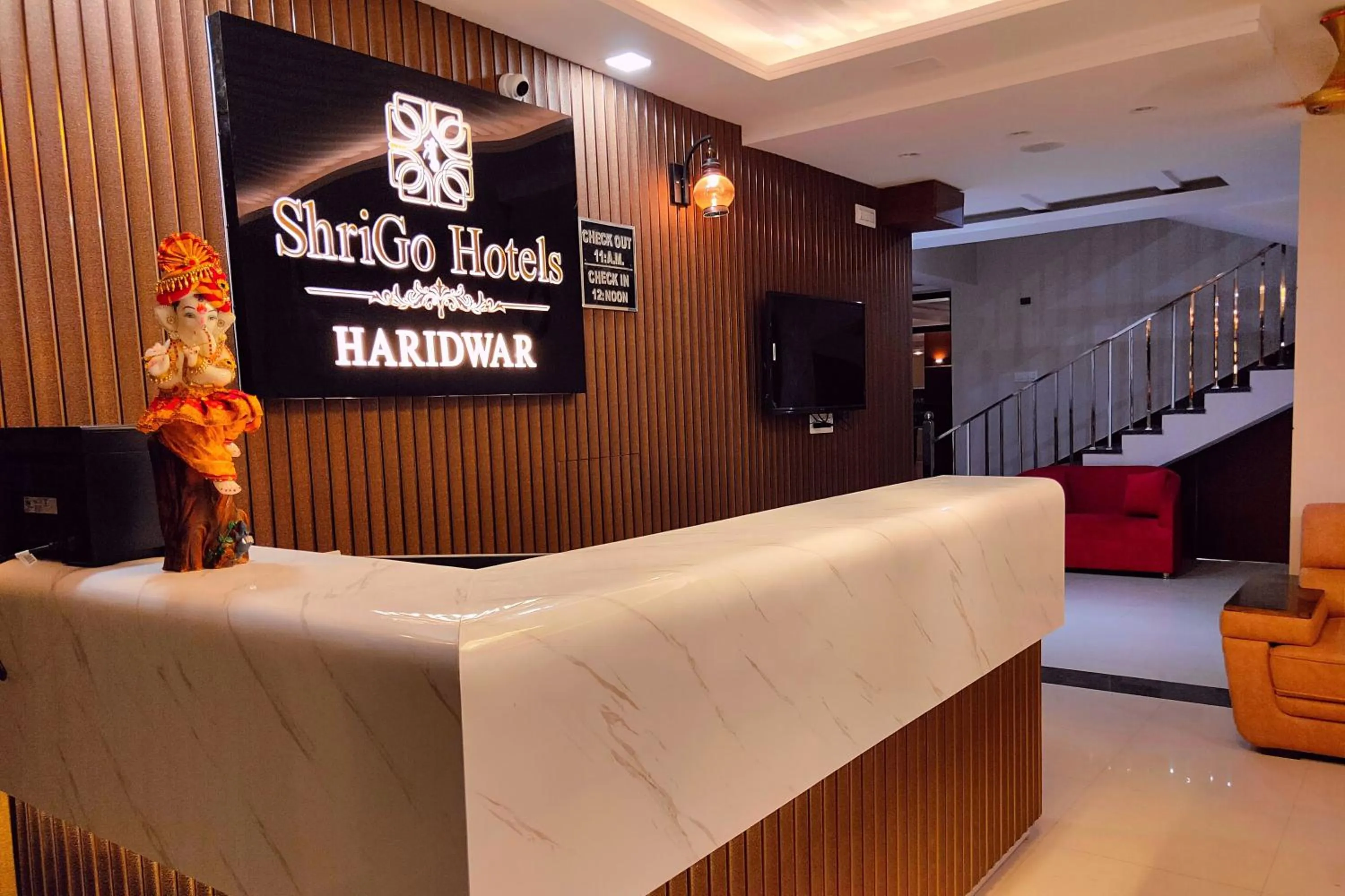 Lobby or reception in ShriGo Hotel Haridwar