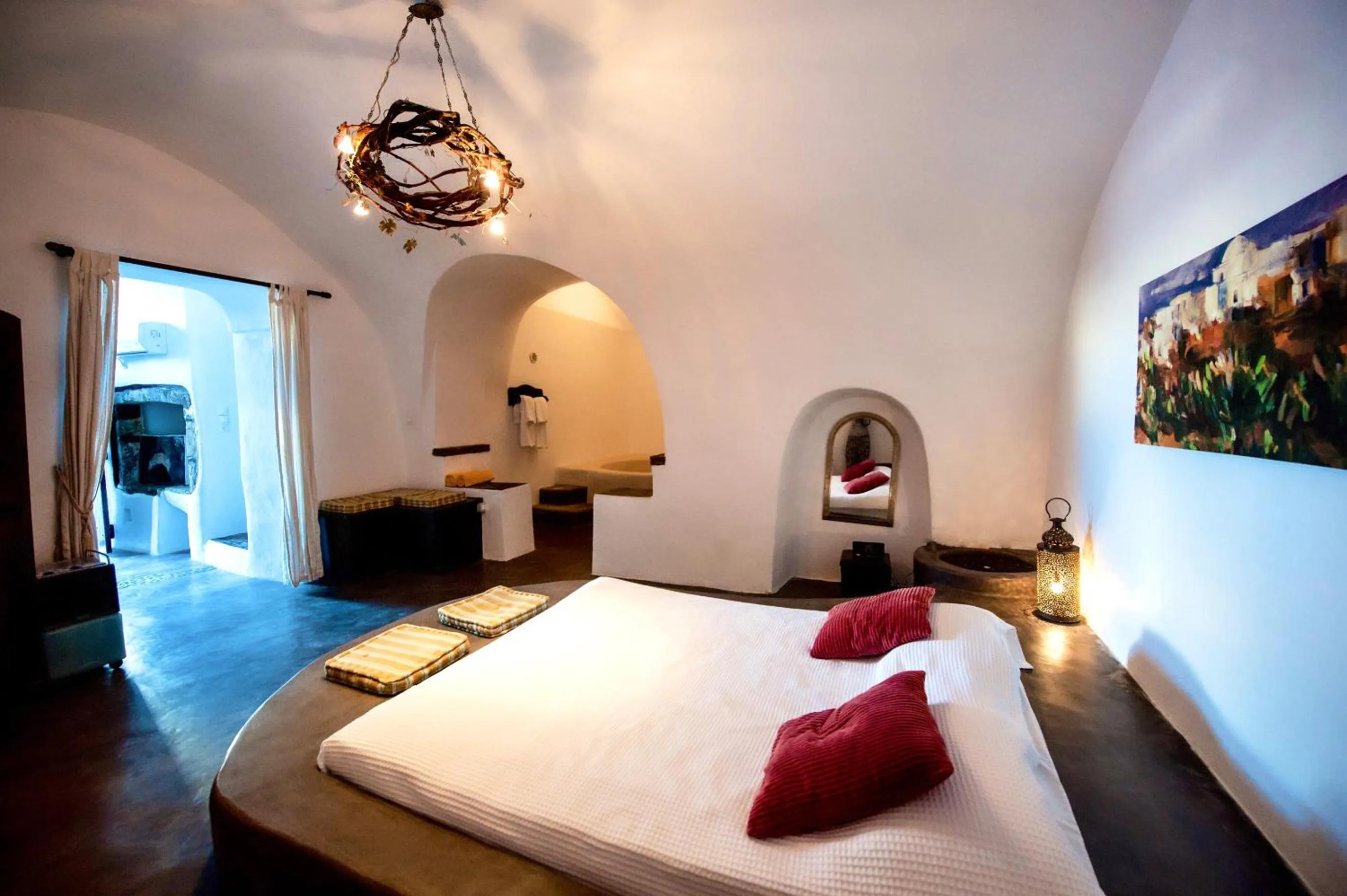 Bedroom, Bed in Santorini Heritage Villas