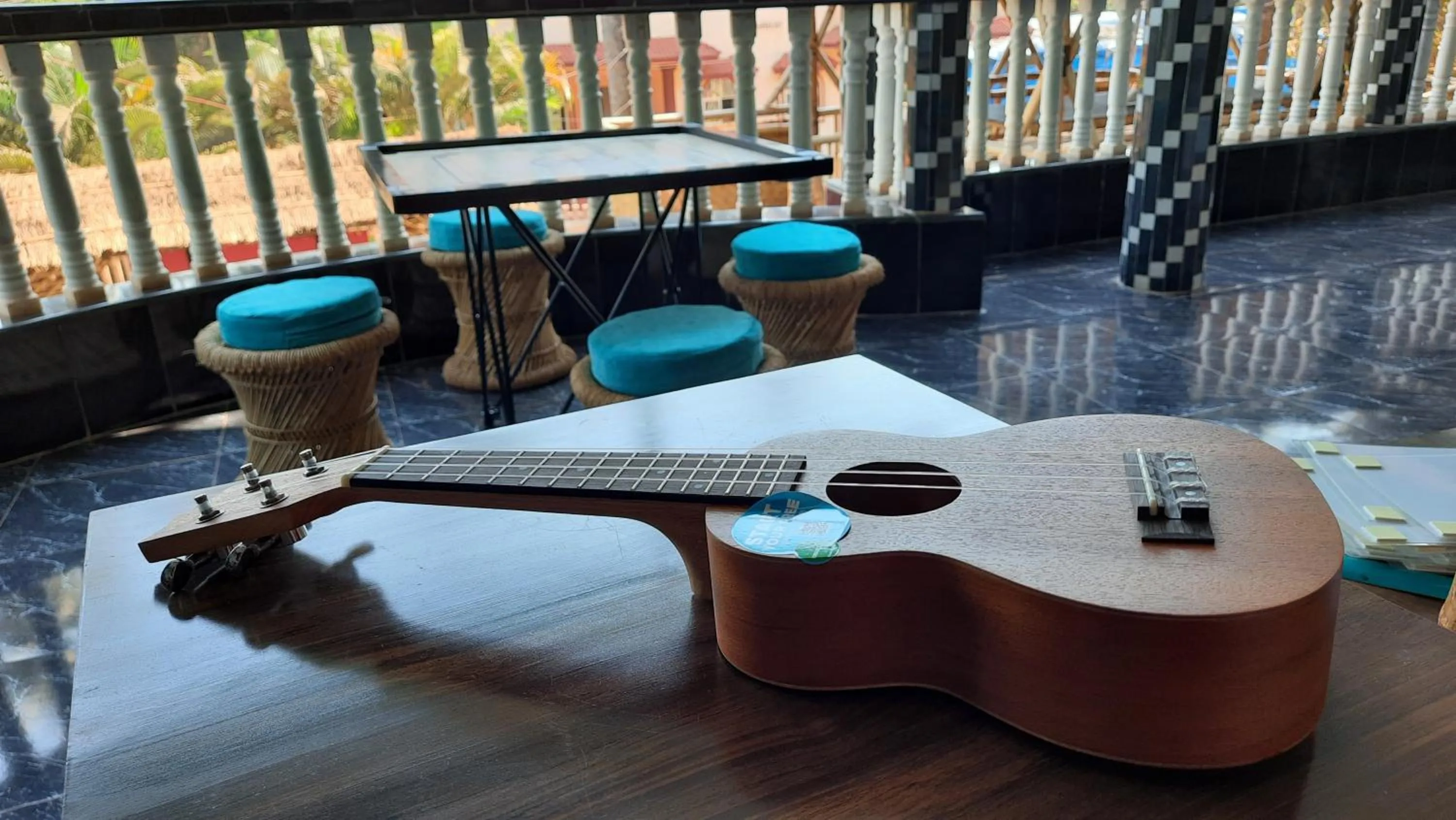 Seating area in Tropical Wave Hostel Morjim Goa