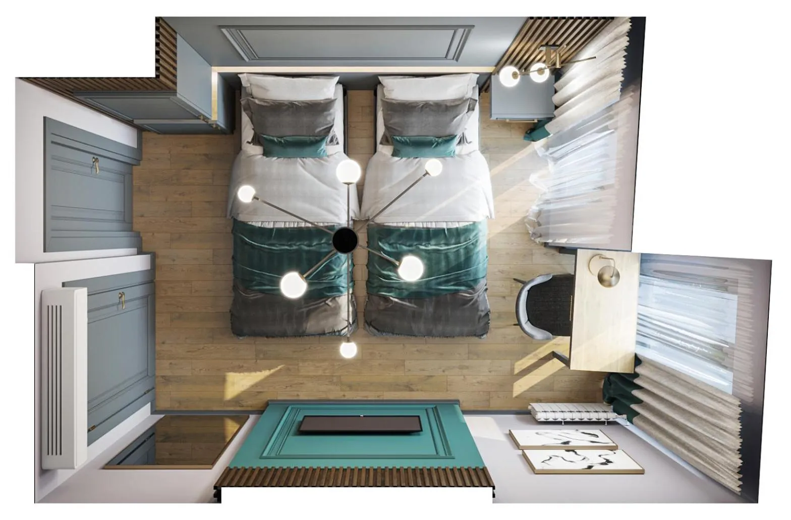 Bird's eye view, Bed in Lynda Hotel