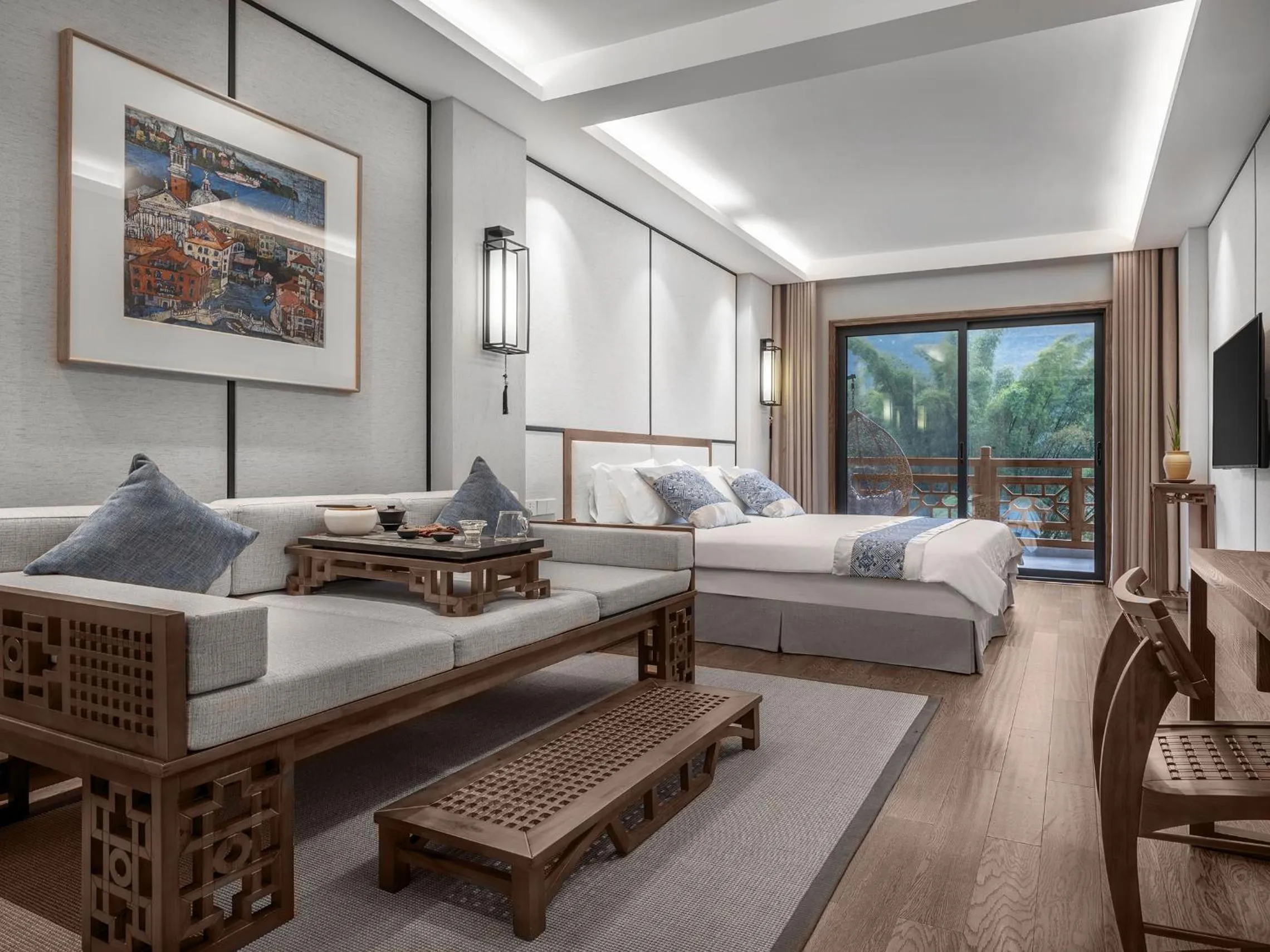 Elegant Double Room in Yangshuo Xingping Shanshuiyao Resort - Free Train Station Pick Up -Stay 3 days promotion