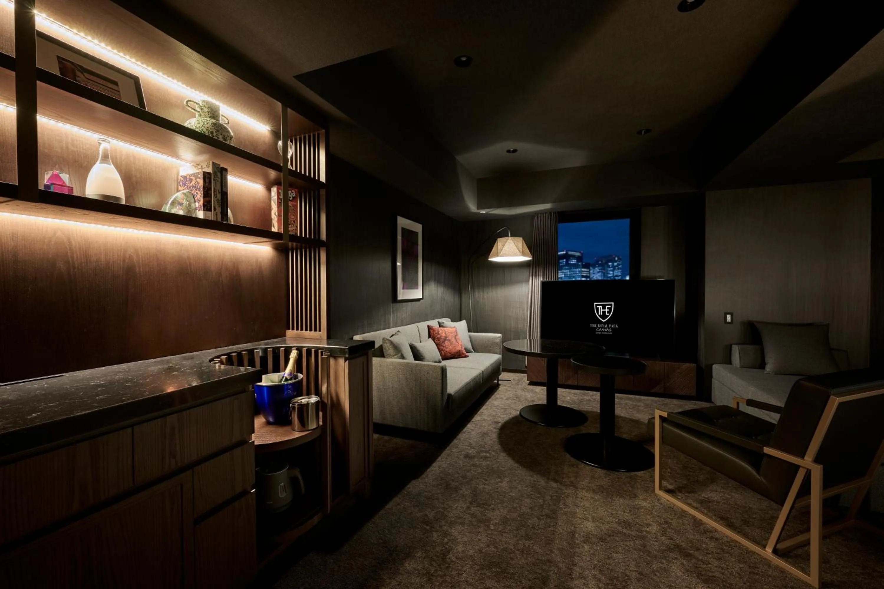 Living room in The Royal Park Canvas Ginza Corridor