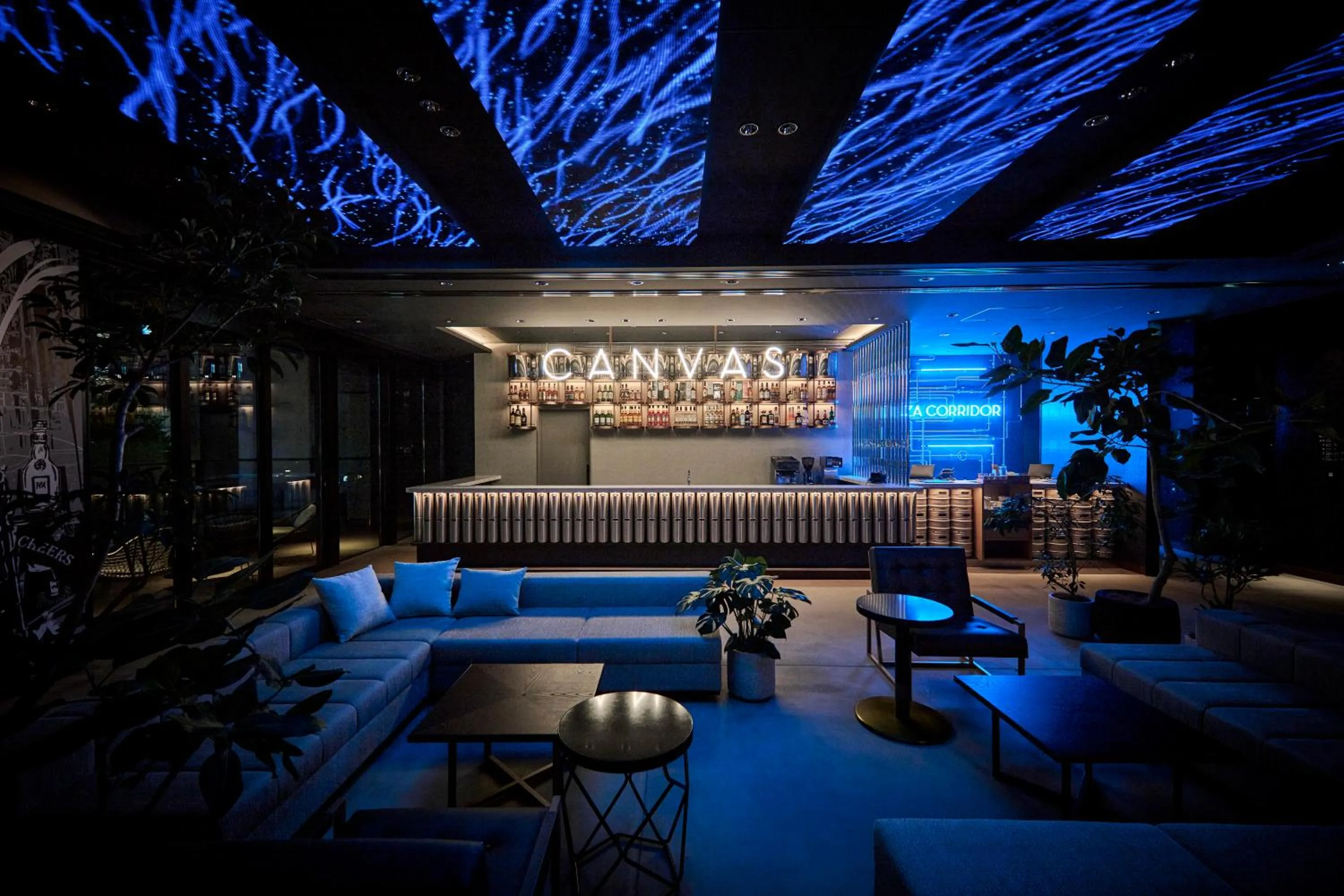 Communal lounge/ TV room in The Royal Park Canvas Ginza Corridor