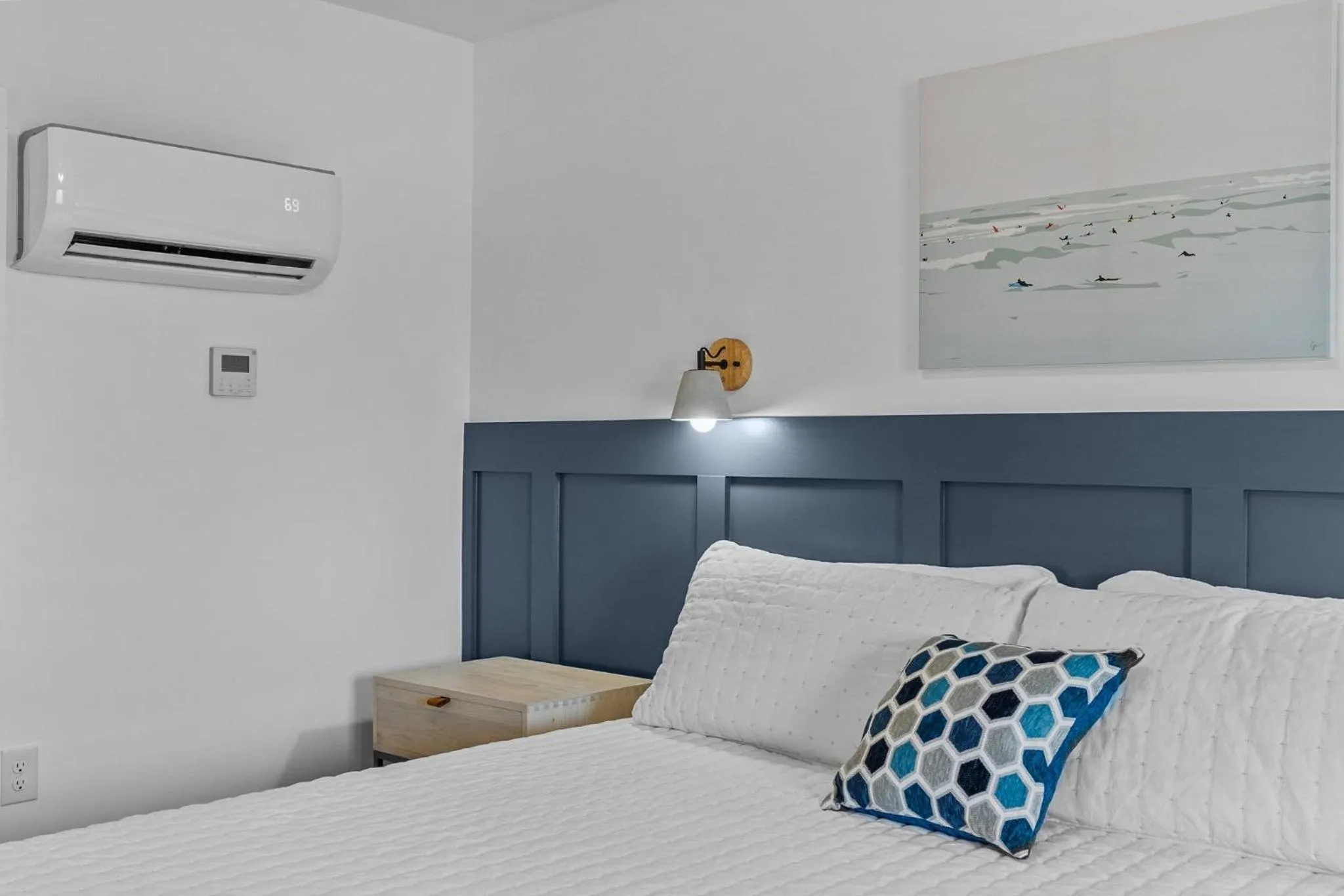 Bedroom, Bed in The Beach House at Oak Island by Carolina Resorts