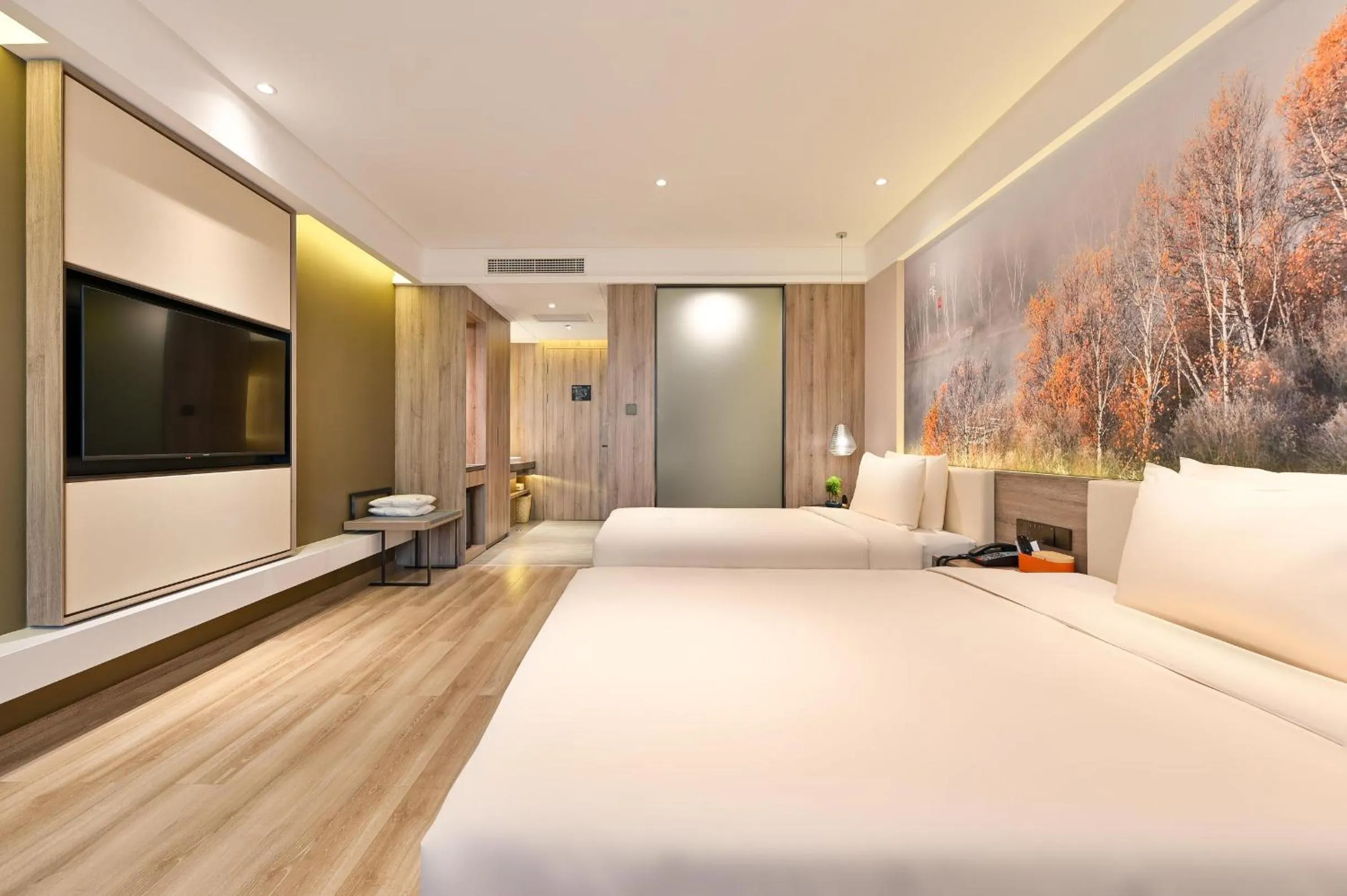 Bed in Atour Hotel Dalian Zhuanghe