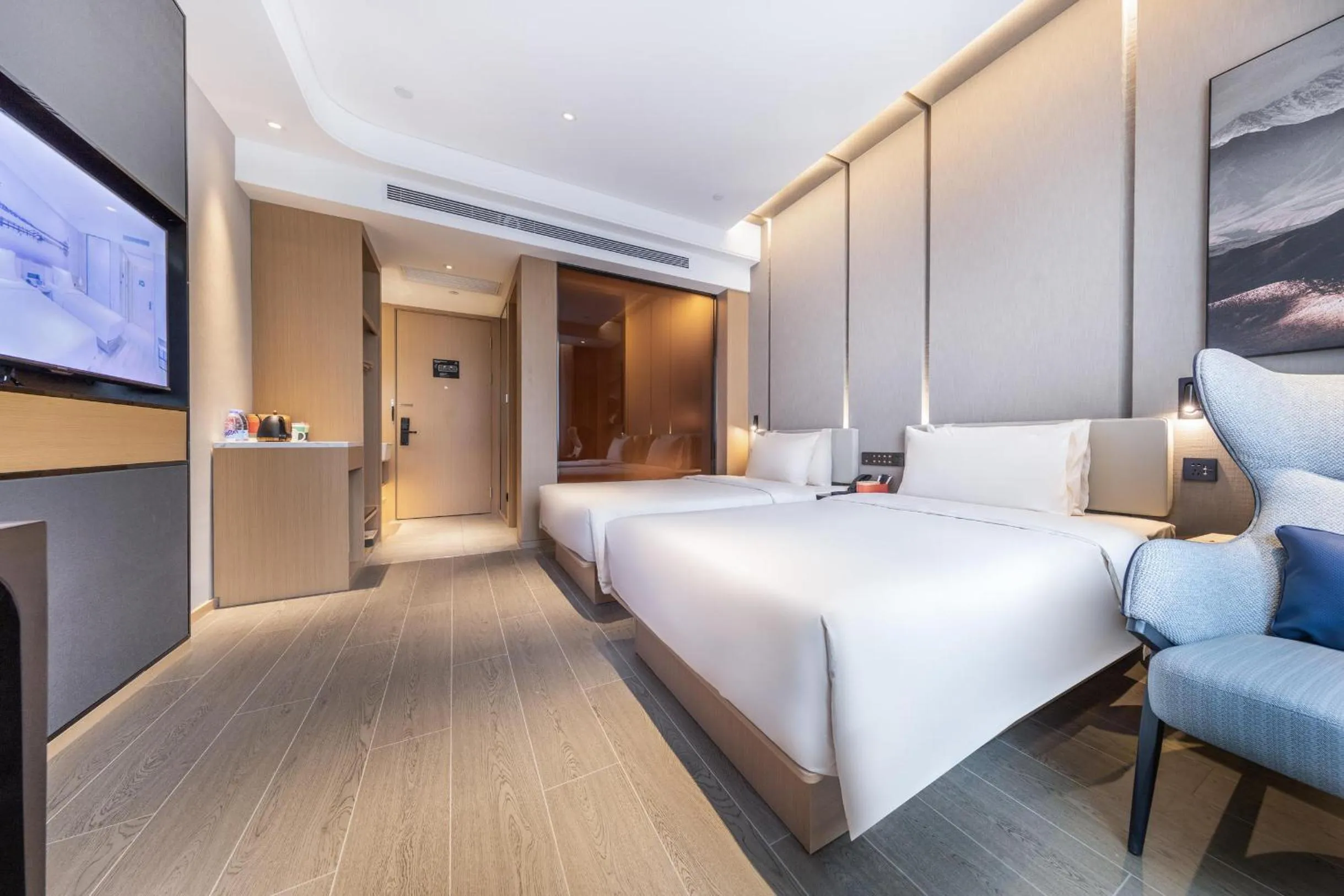 Bed in Atour Hotel Taiyuan Changfeng Business Center Wanxiang City
