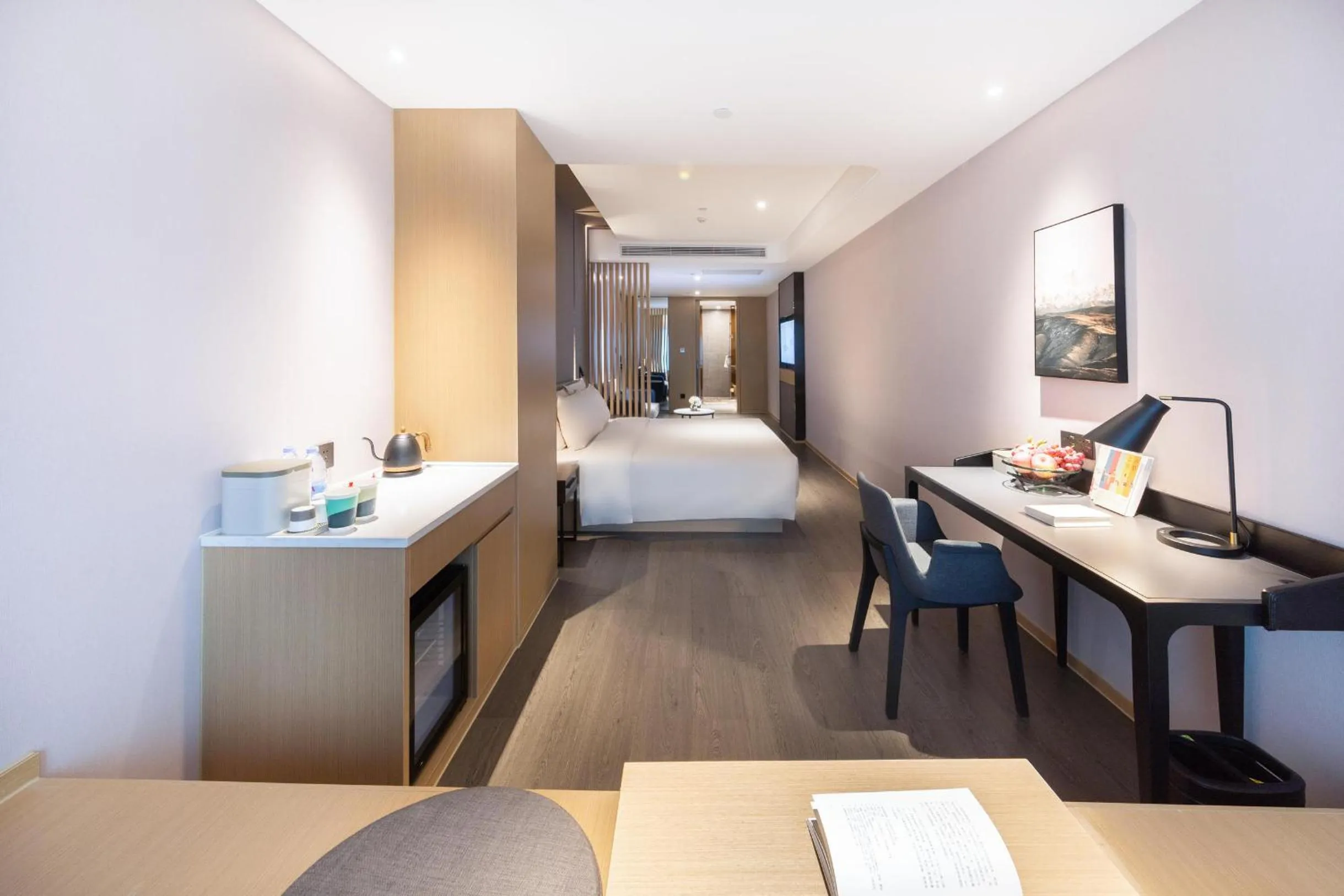 Bed in Atour Hotel Yuzhong Yuci Incity