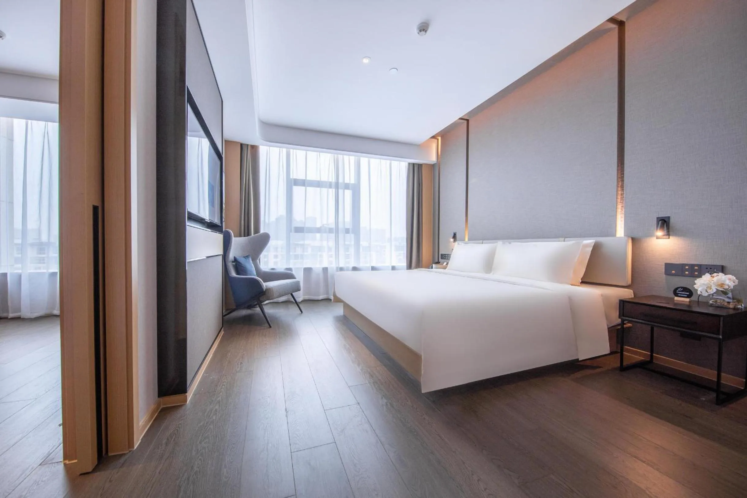 Bed in Atour Hotel Yuzhong Yuci Incity