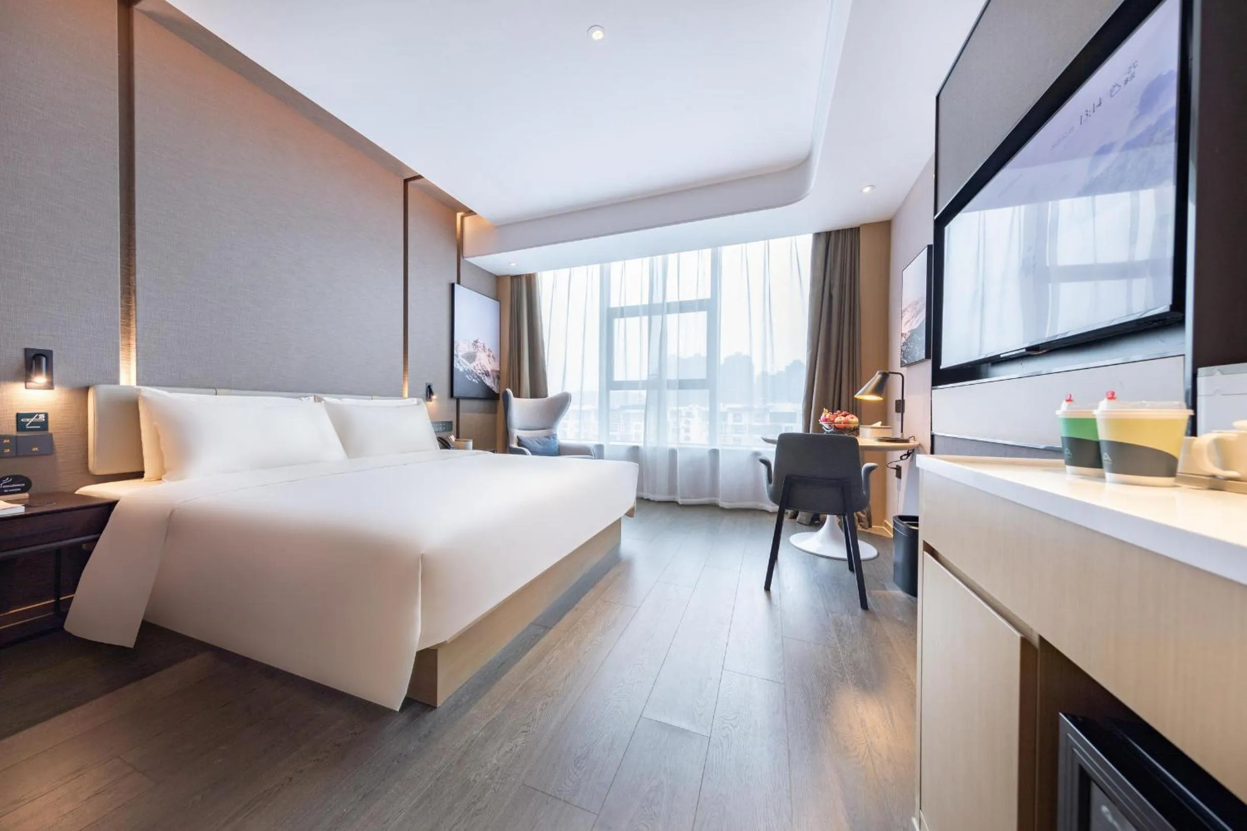 Bed in Atour Hotel Yuzhong Yuci Incity