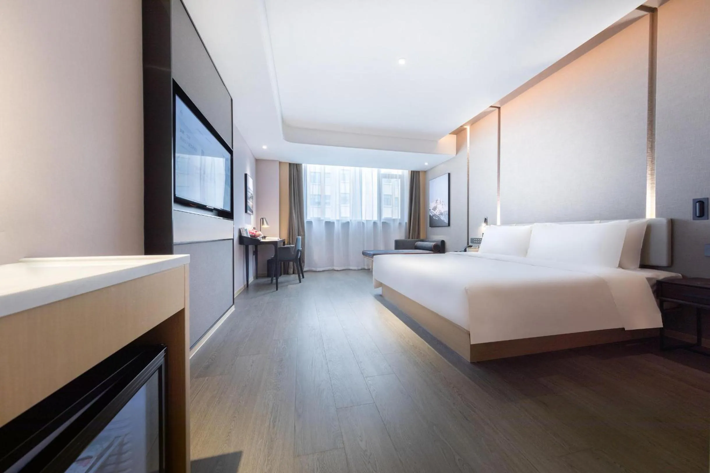 Bed in Atour Hotel Yuzhong Yuci Incity