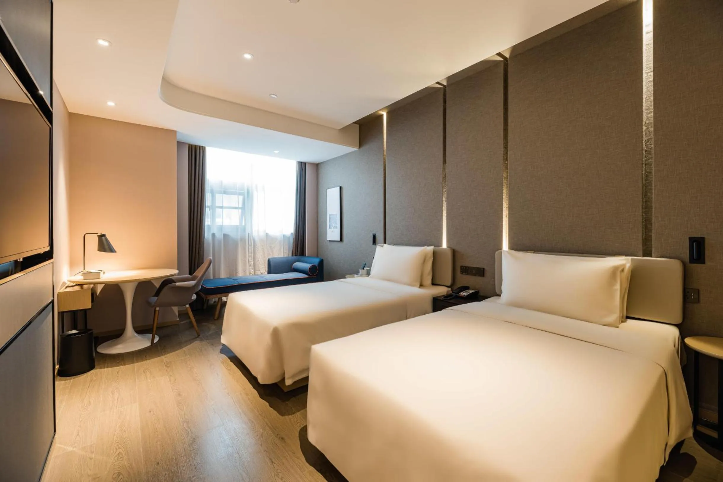 Bed in Atour Hotel Nanjing Olympic Sports Center Tianhe Plaza