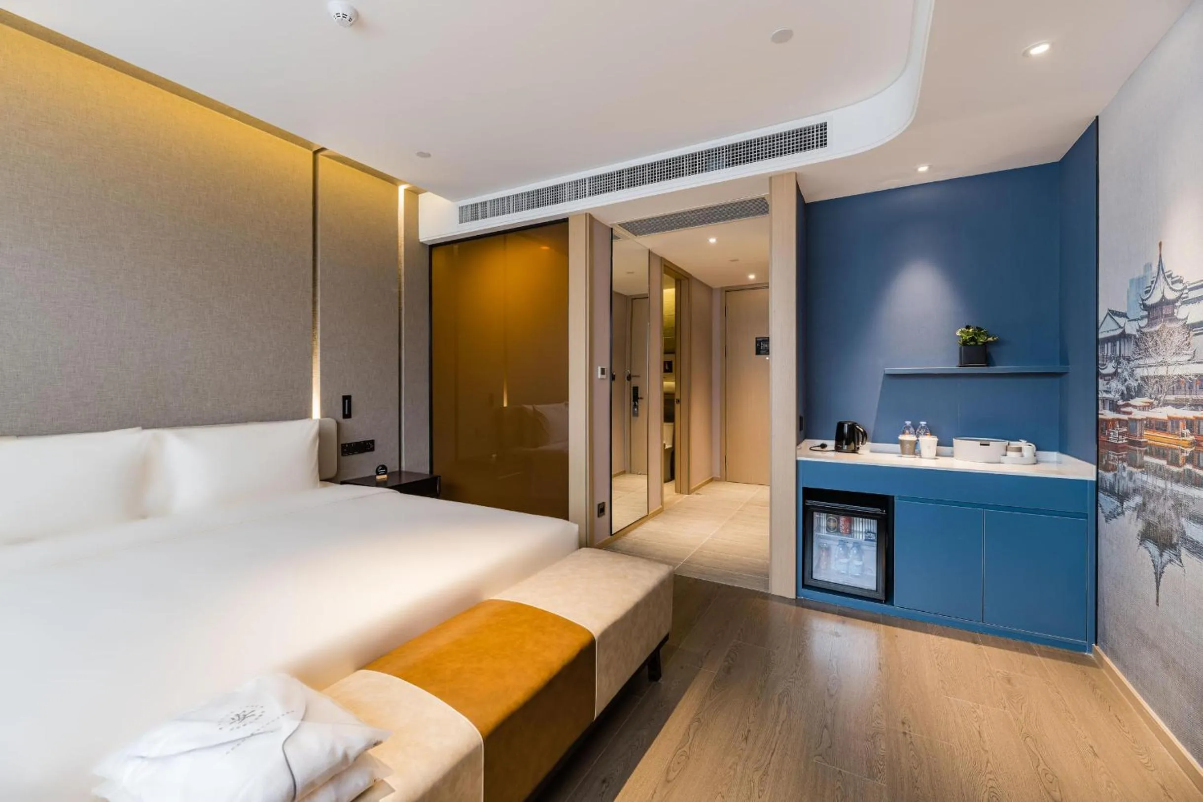Bed in Atour Hotel Nanjing Olympic Sports Center Tianhe Plaza