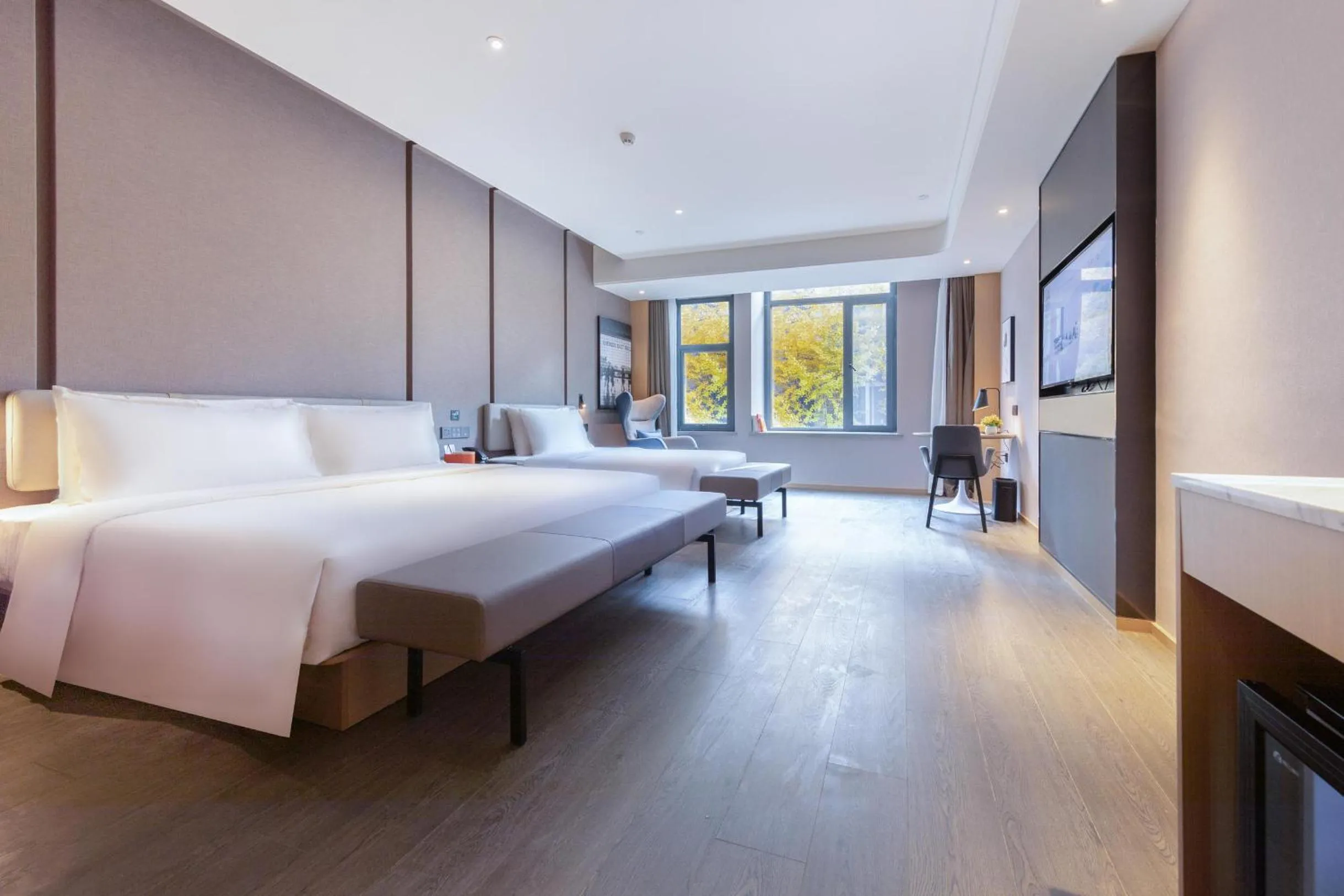 Bed in Atour Hotel Nanjing Xianlin Unviersity Town