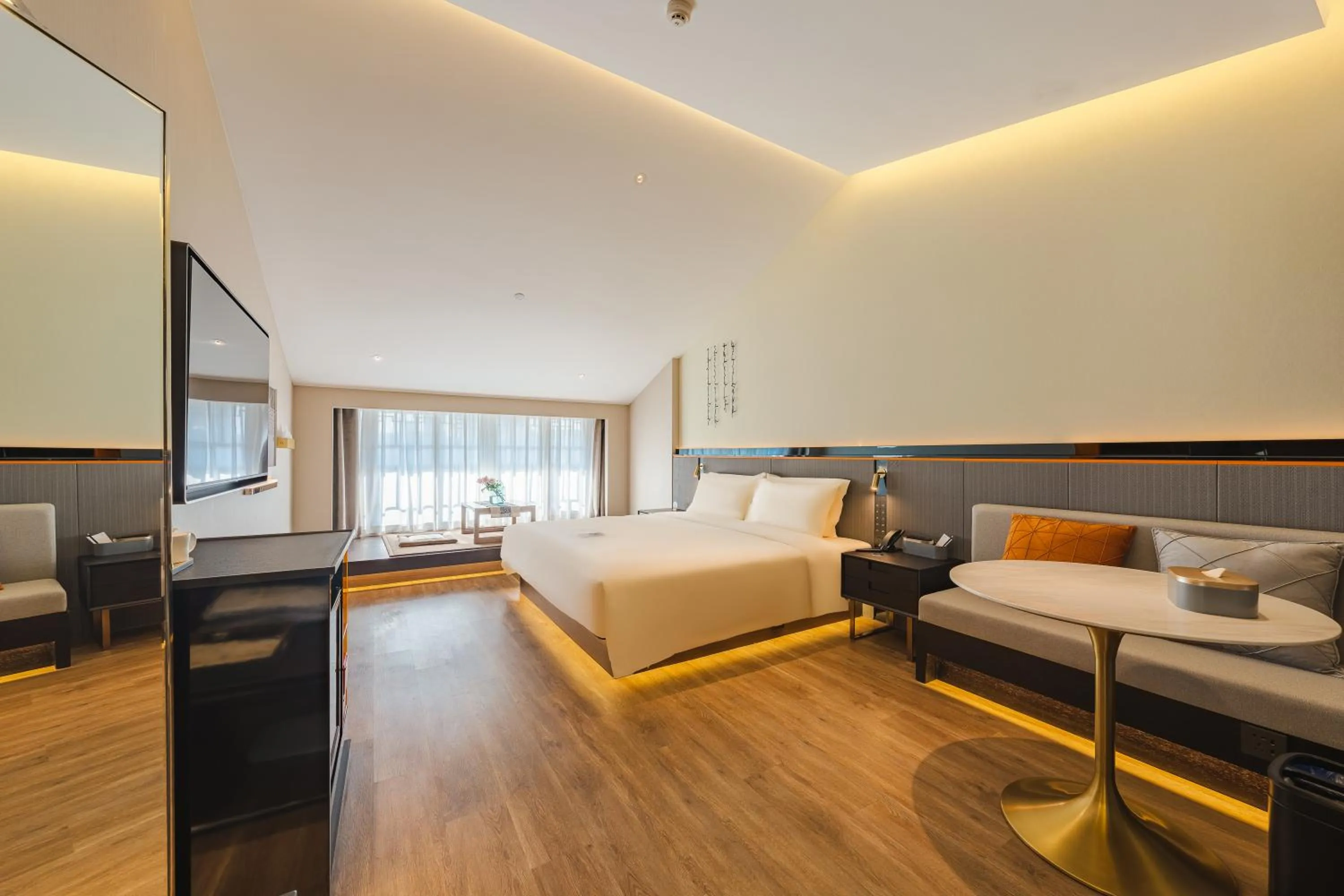 Bed in Atour S Hotel Wuxi Nanchang Street