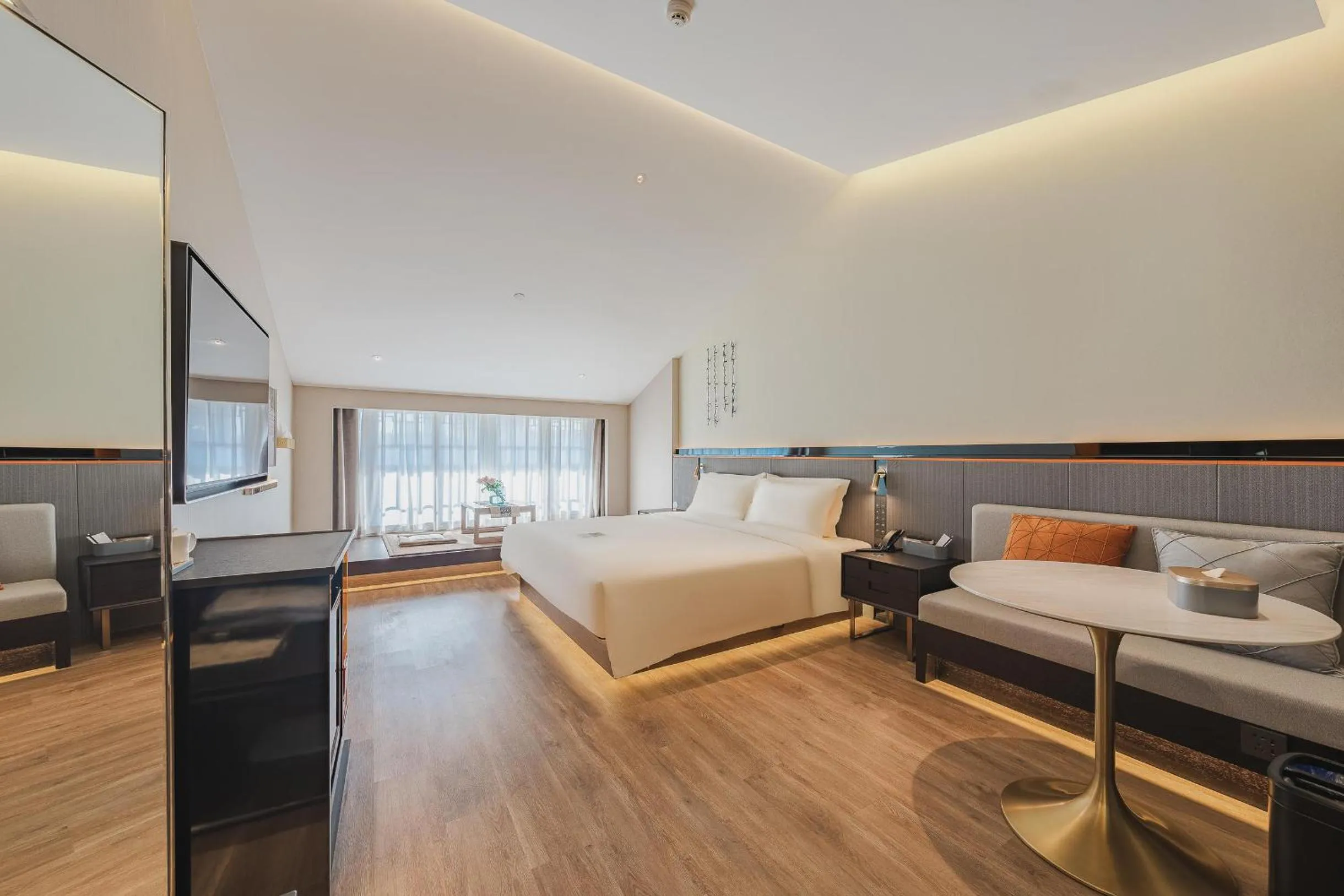 Bed in Atour S Hotel Wuxi Nanchang Street