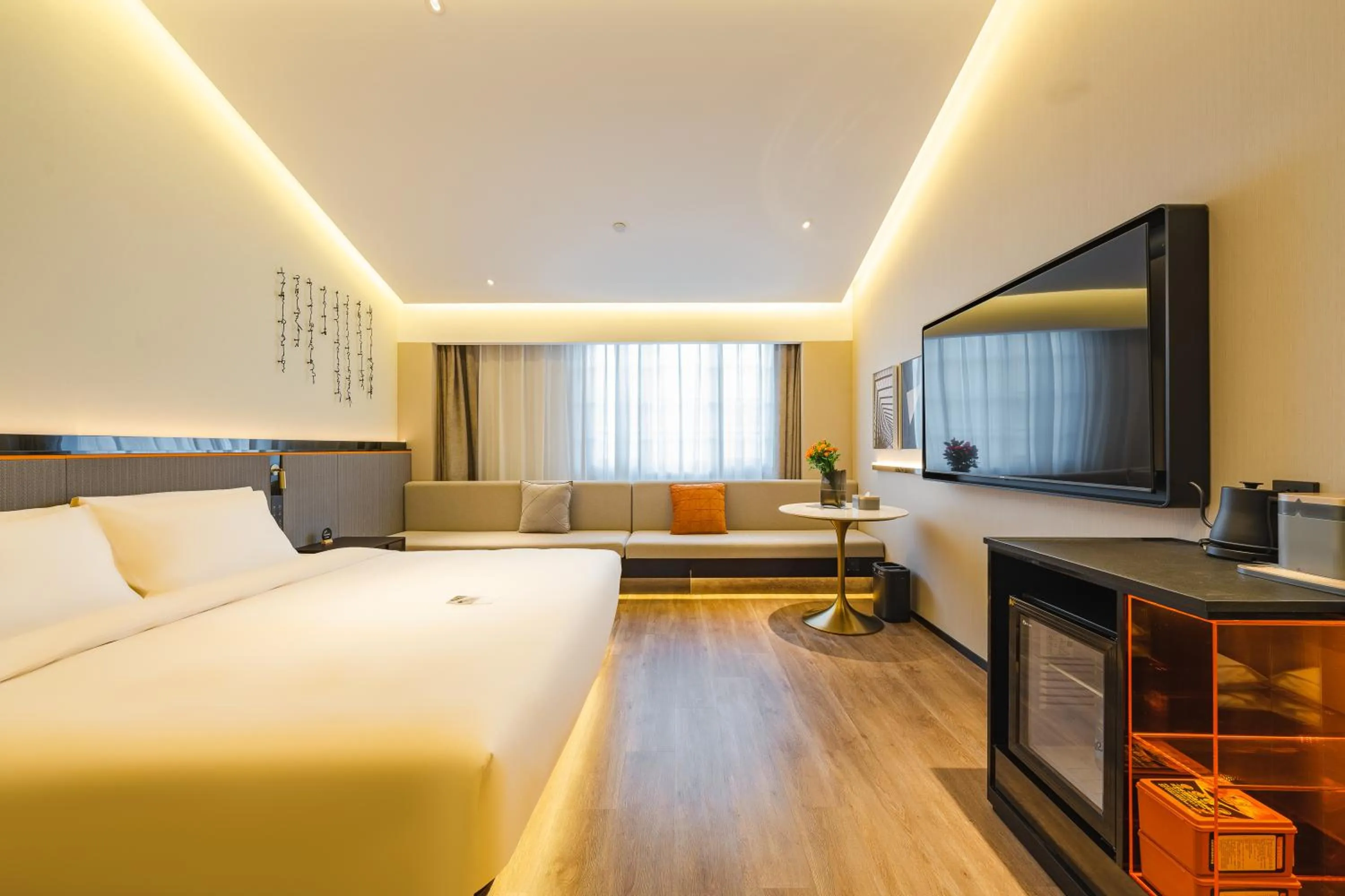 Bed in Atour S Hotel Wuxi Nanchang Street