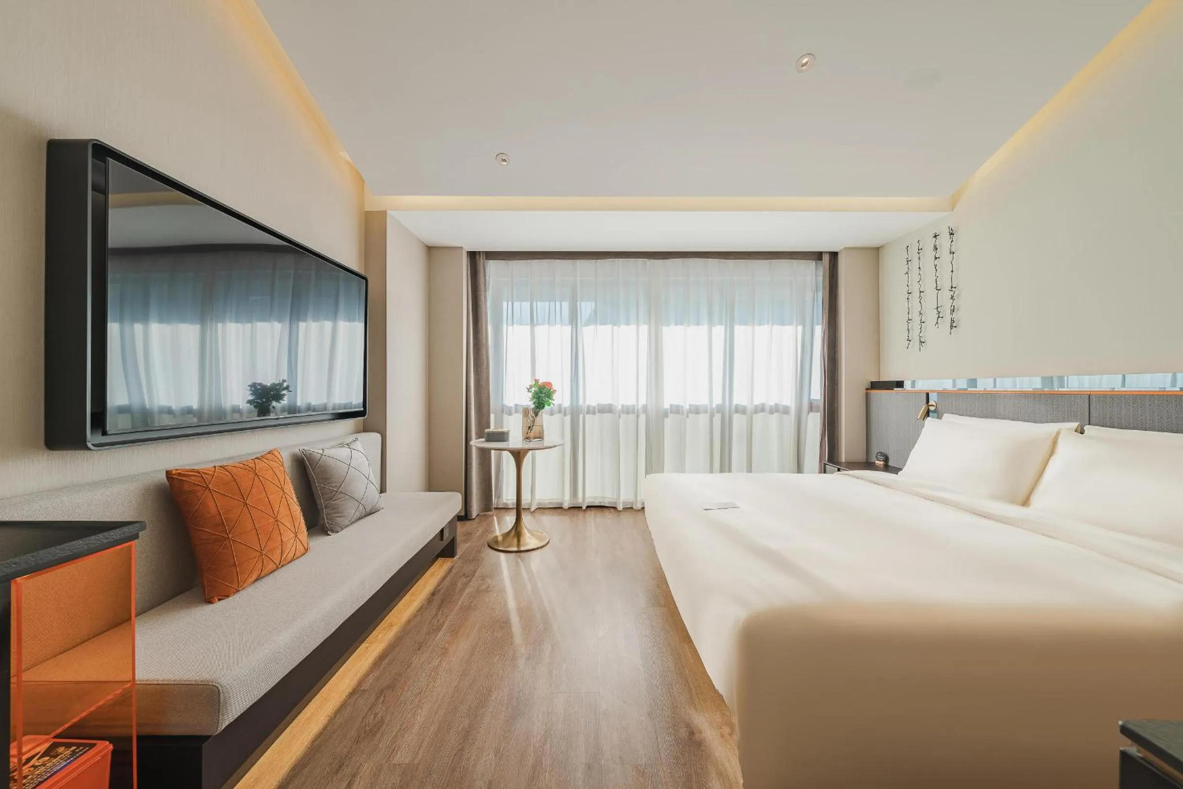 Bed in Atour S Hotel Wuxi Nanchang Street