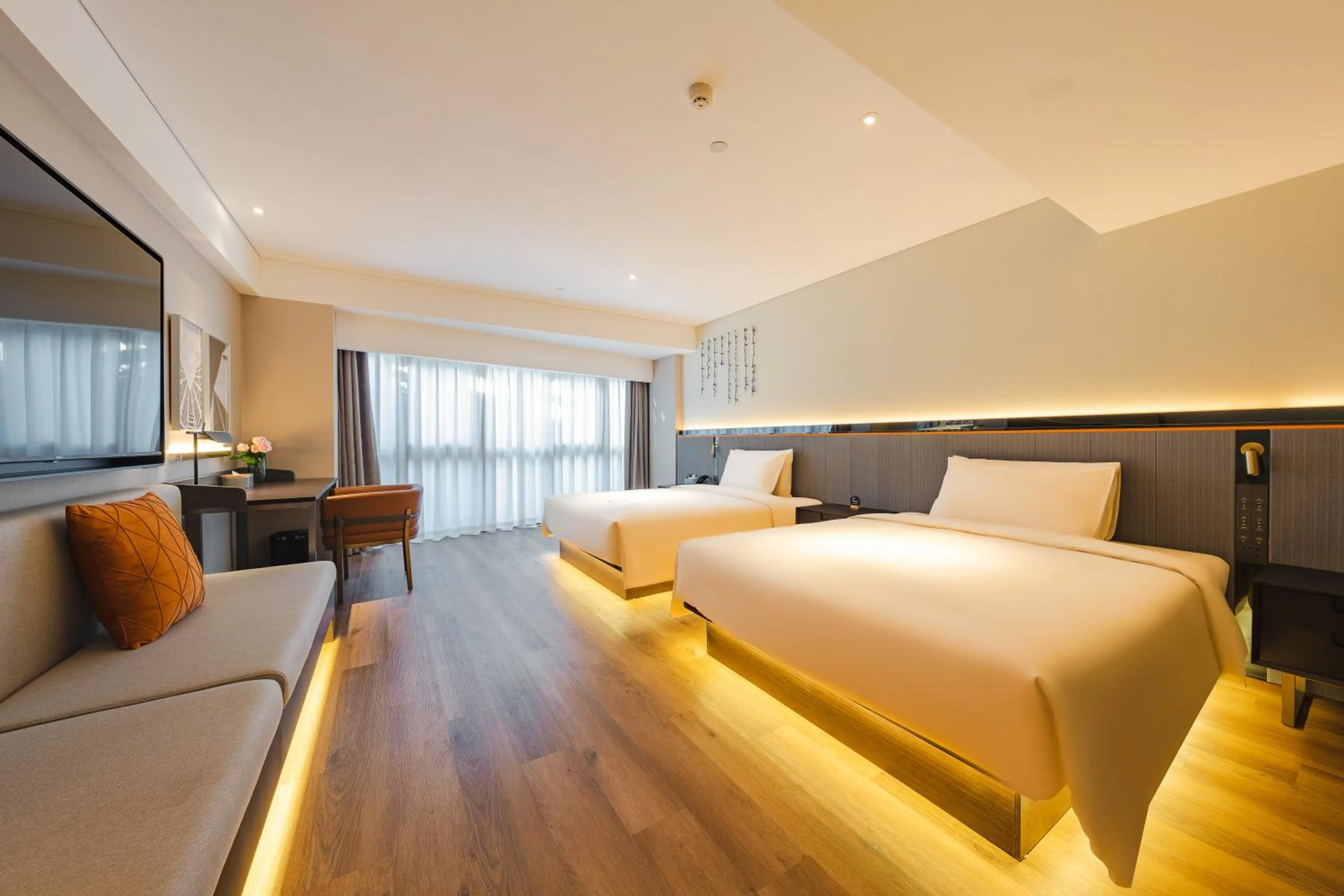 Bed in Atour S Hotel Wuxi Nanchang Street