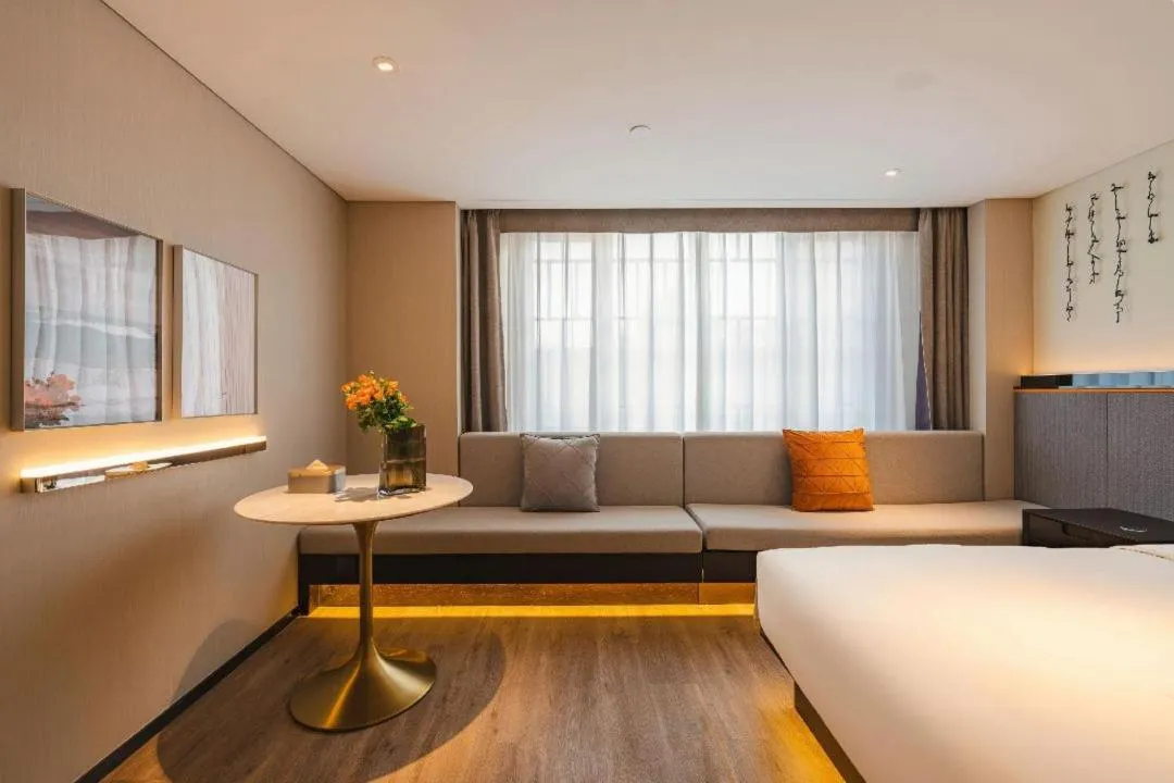 Bed in Atour S Hotel Wuxi Nanchang Street