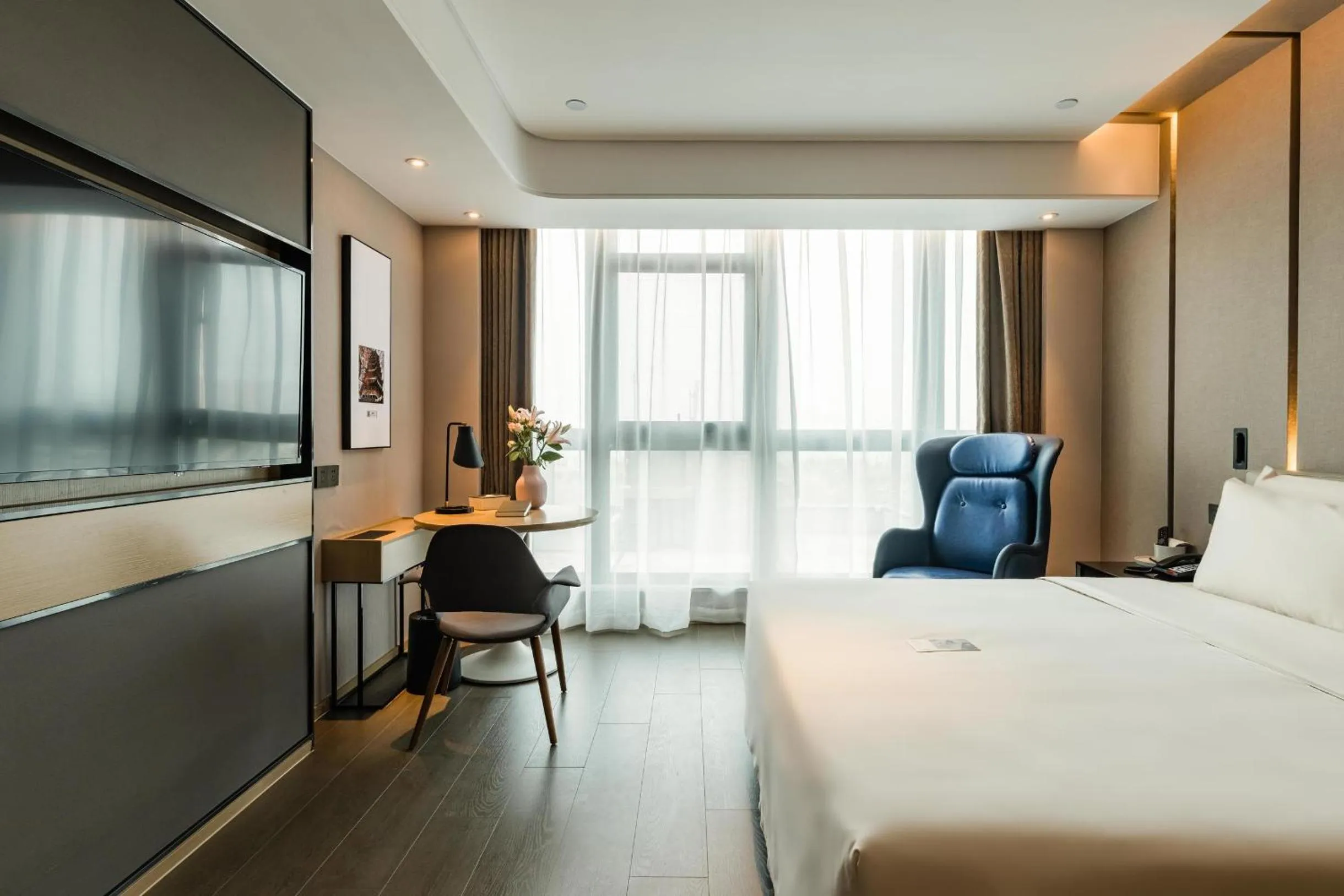 Bed in Atour Hotel Suzhou North High-Speed Railway Station