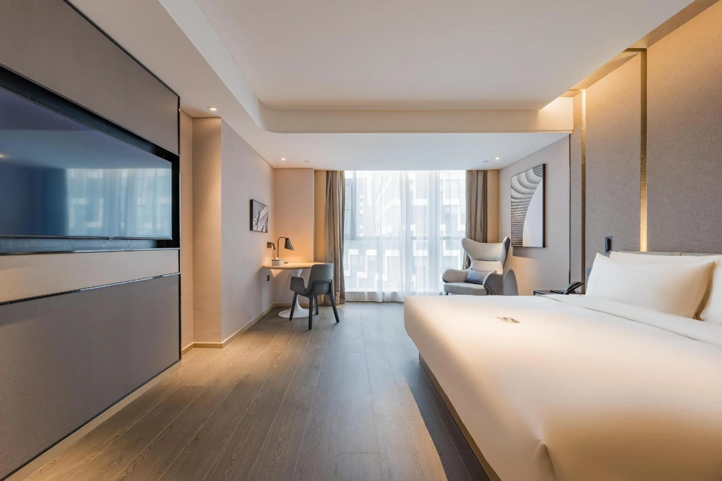 Bed in Atour Hotel Suzhou Wujiang Suzhou Bay