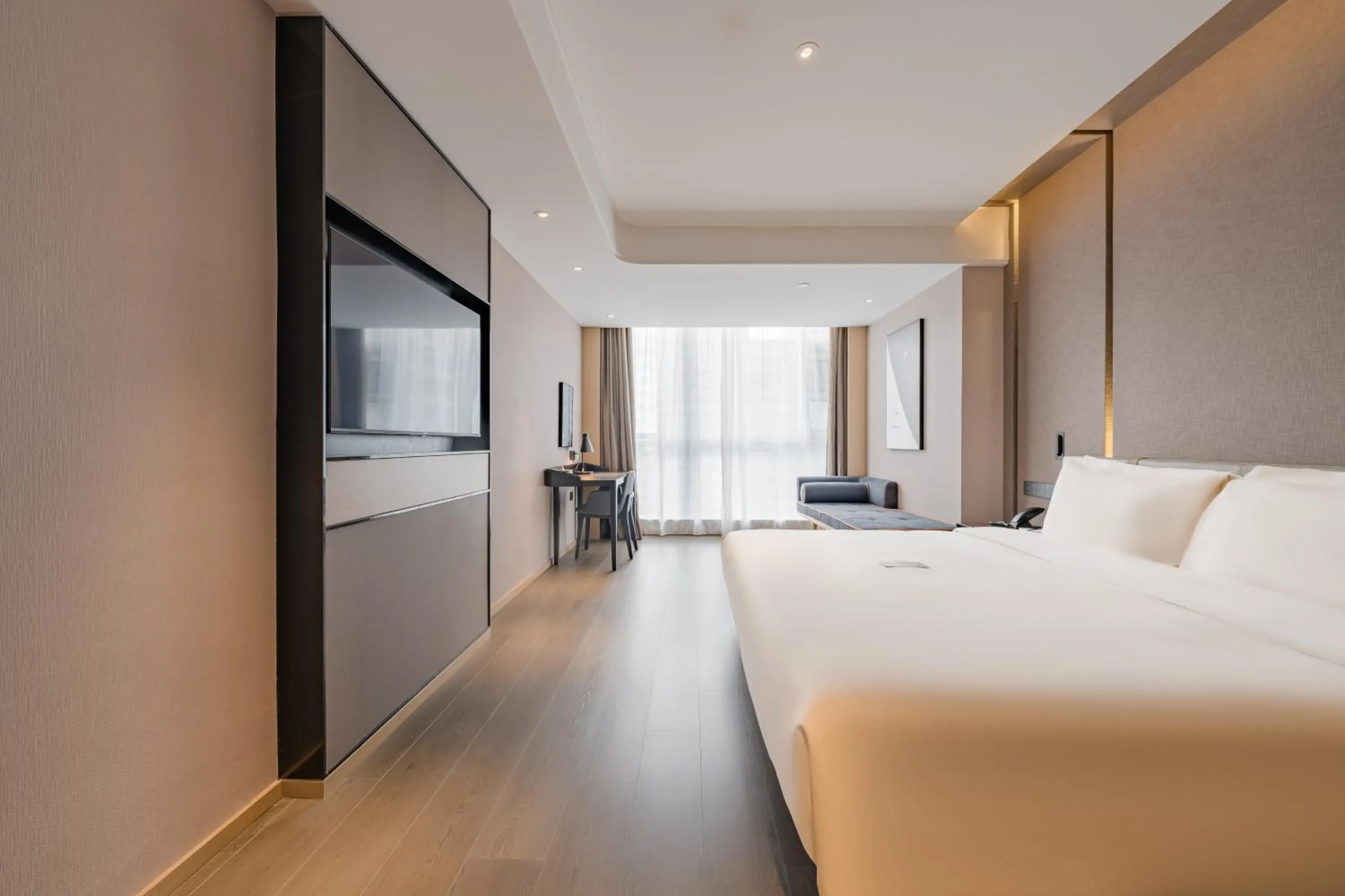 Bed in Atour Hotel Suzhou Wujiang Suzhou Bay