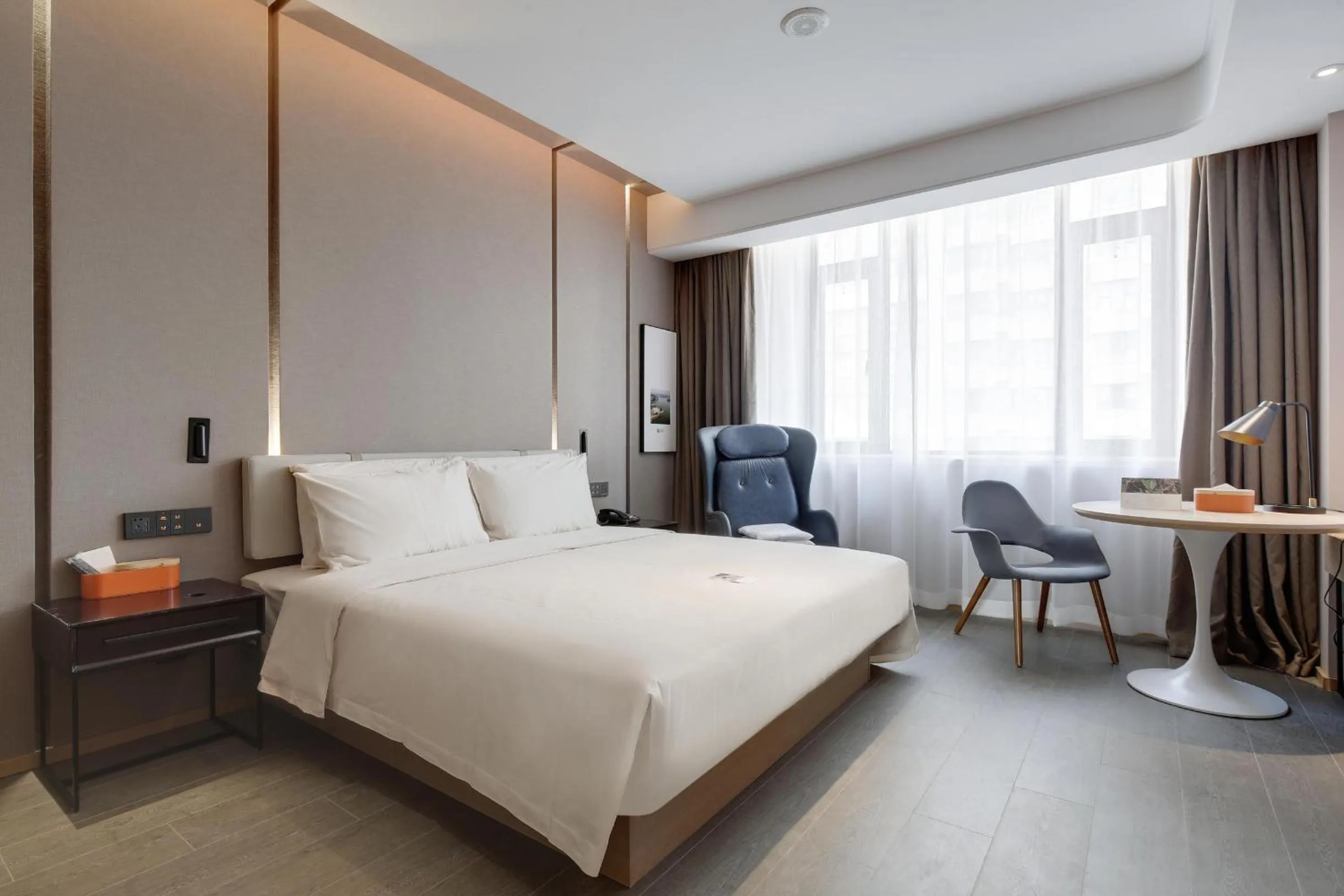 Bed in Atour Hotel Jinan High-Speed East Railway Station