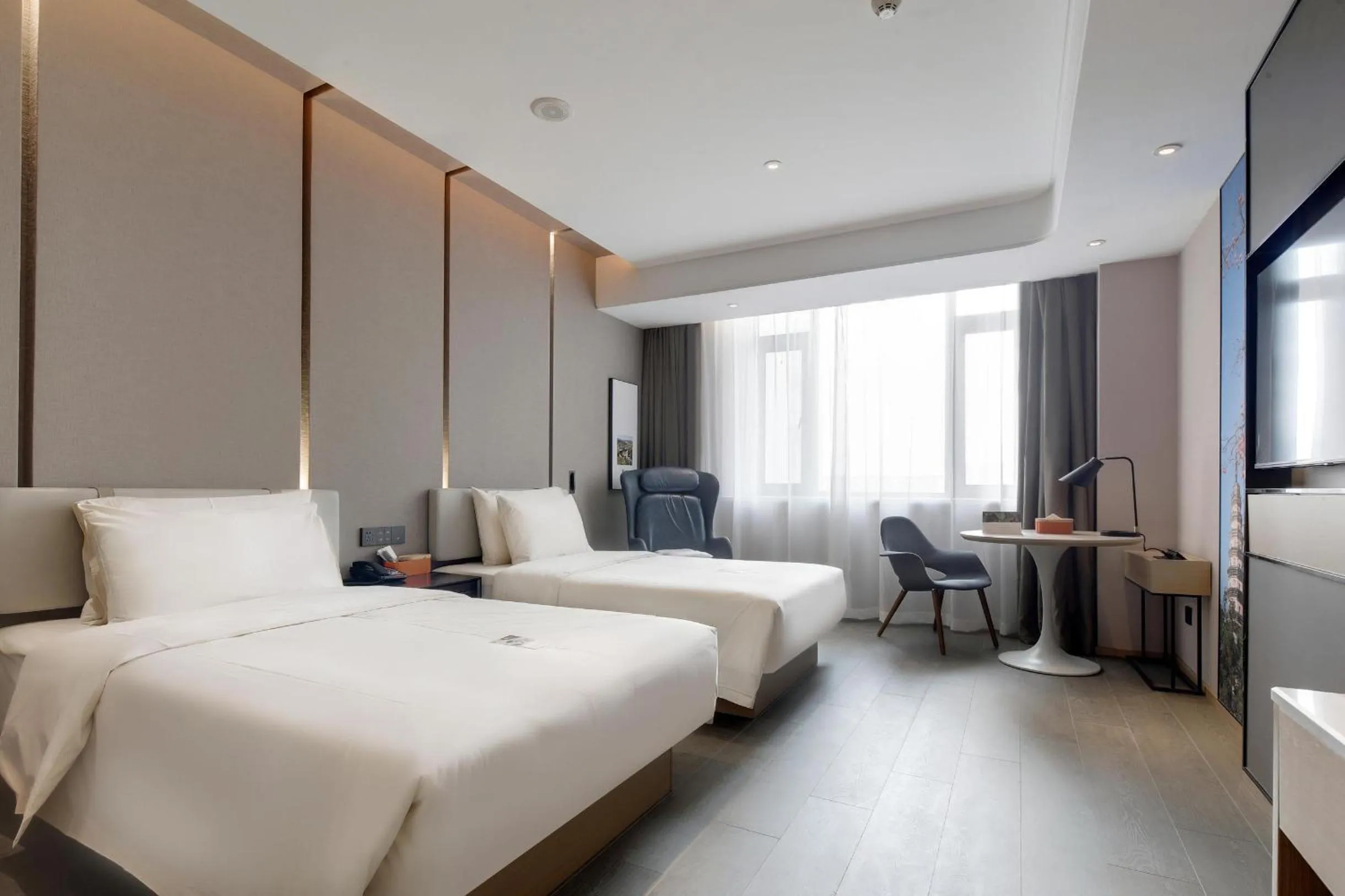 Bed in Atour Hotel Jinan High-Speed East Railway Station