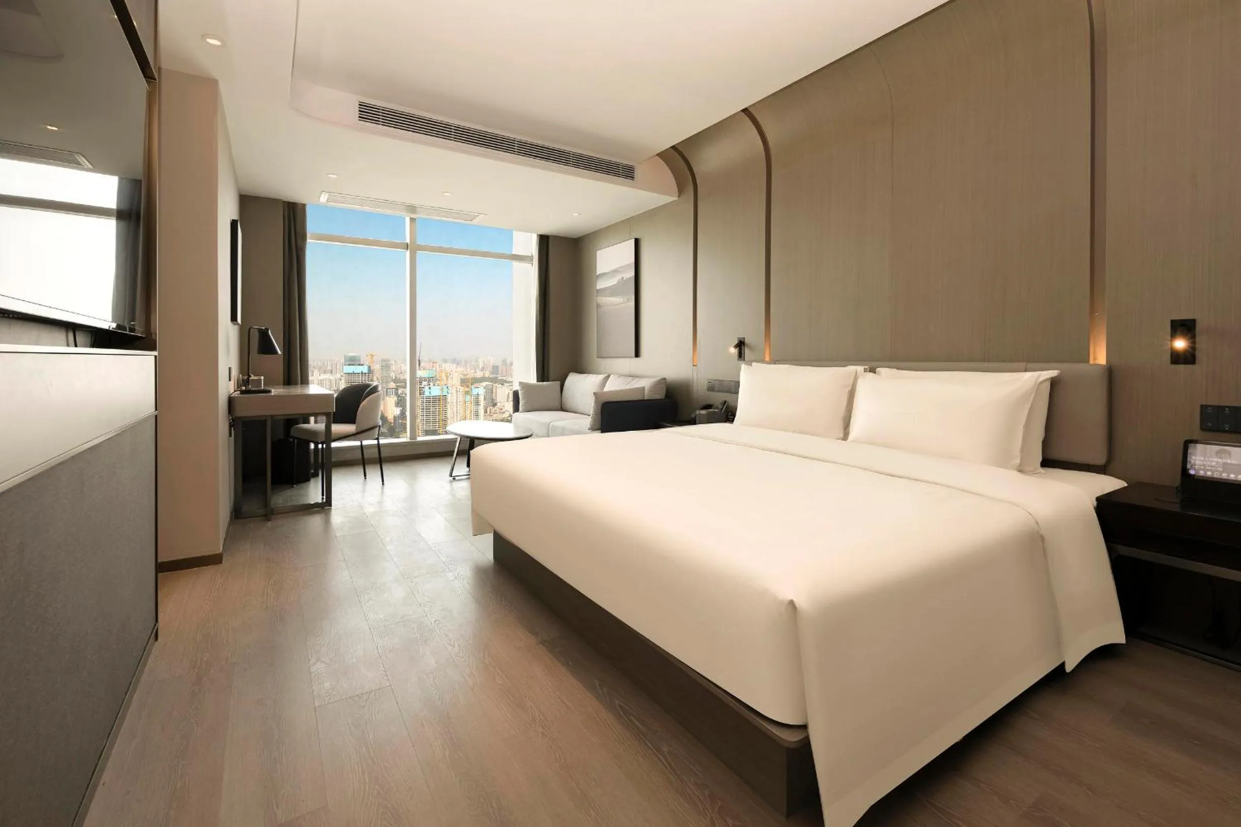 Seating area, Bed in Atour Hotel Wuhan Hankou Financial Center