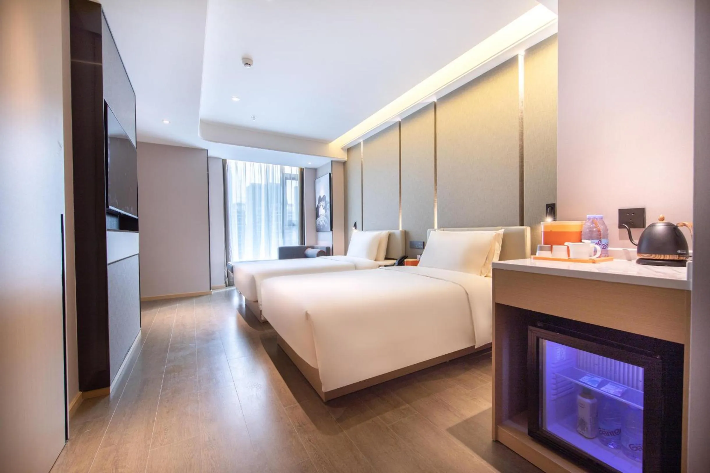 Bed in Atour Hotel Zhuhai Gongbei Fuhuali