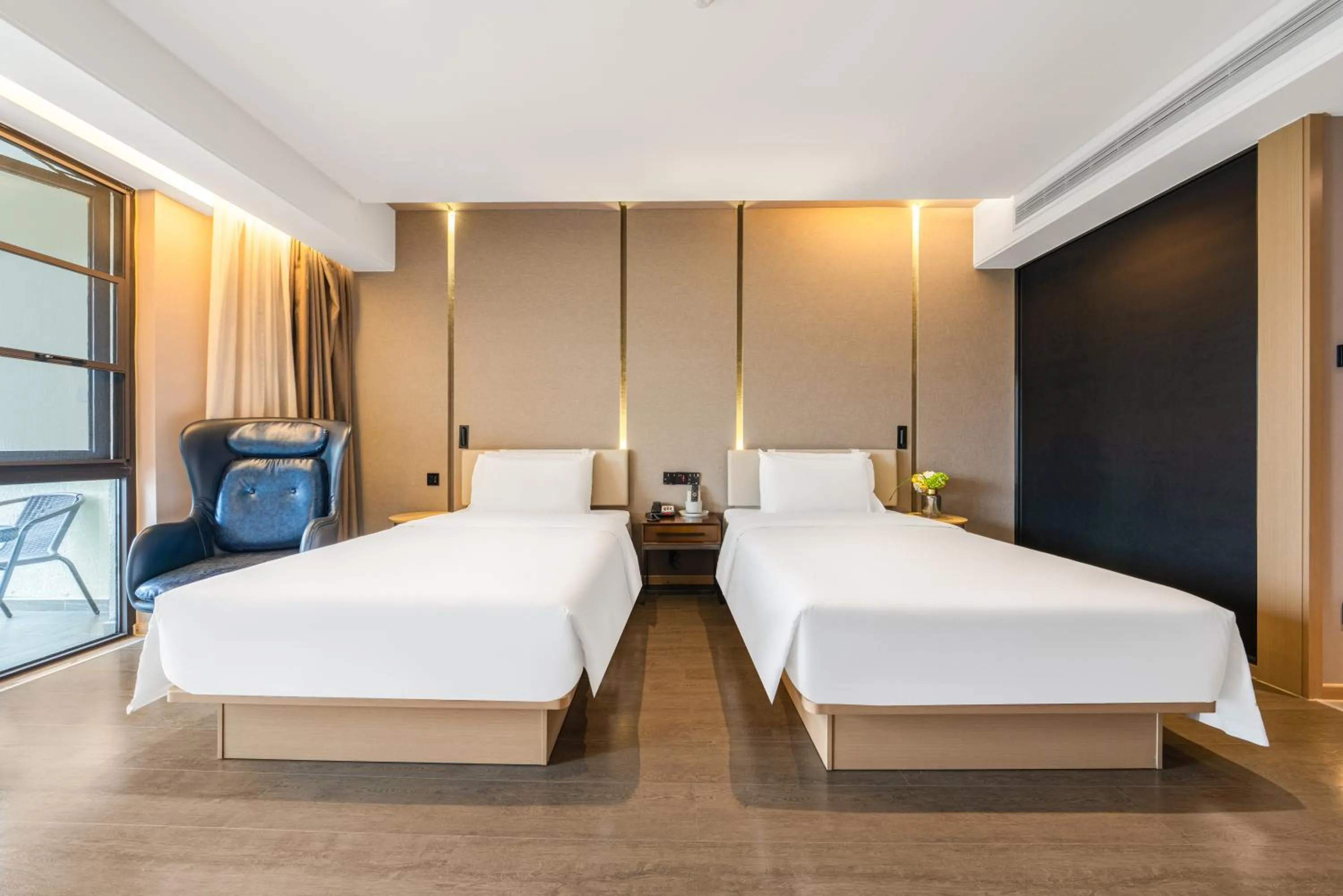 Bed in Atour Hotel Chongqing Yongchuan High-Speed Xinglong Lake