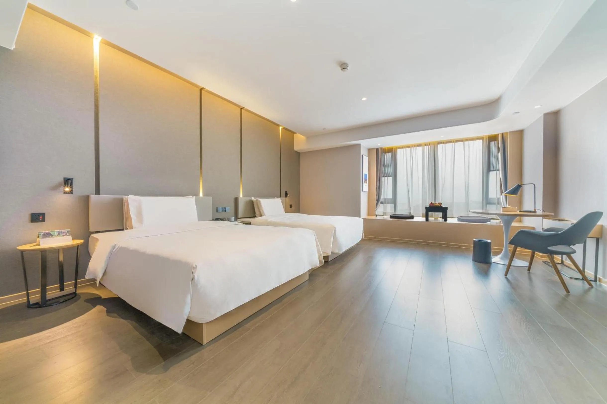 Bed in Atour Hotel Chongqing Yongchuan High-Speed Xinglong Lake