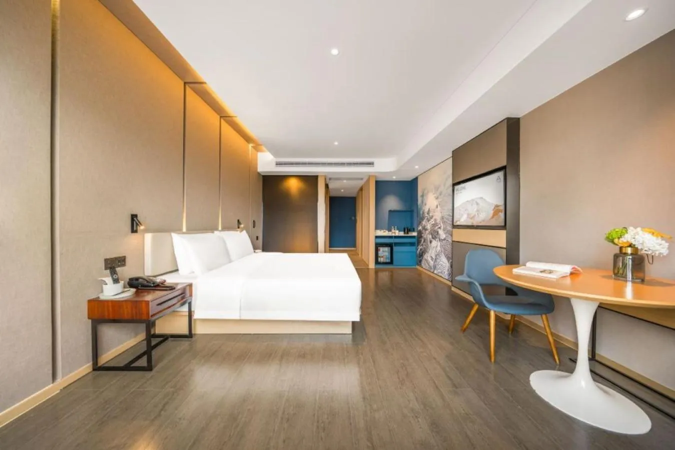 Bed in Atour Hotel Chongqing Yongchuan High-Speed Xinglong Lake