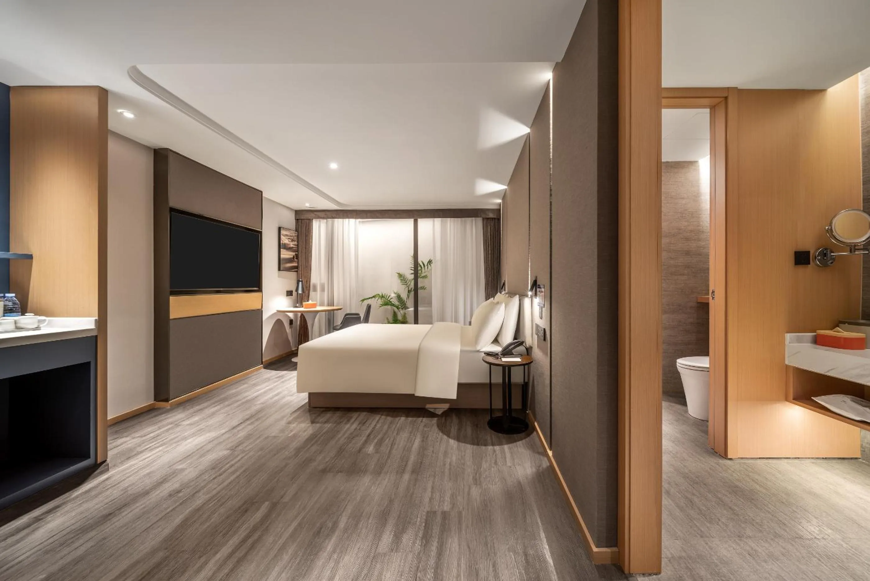 Photo of the whole room, Bed in 重庆西站站前广场亚朵酒店