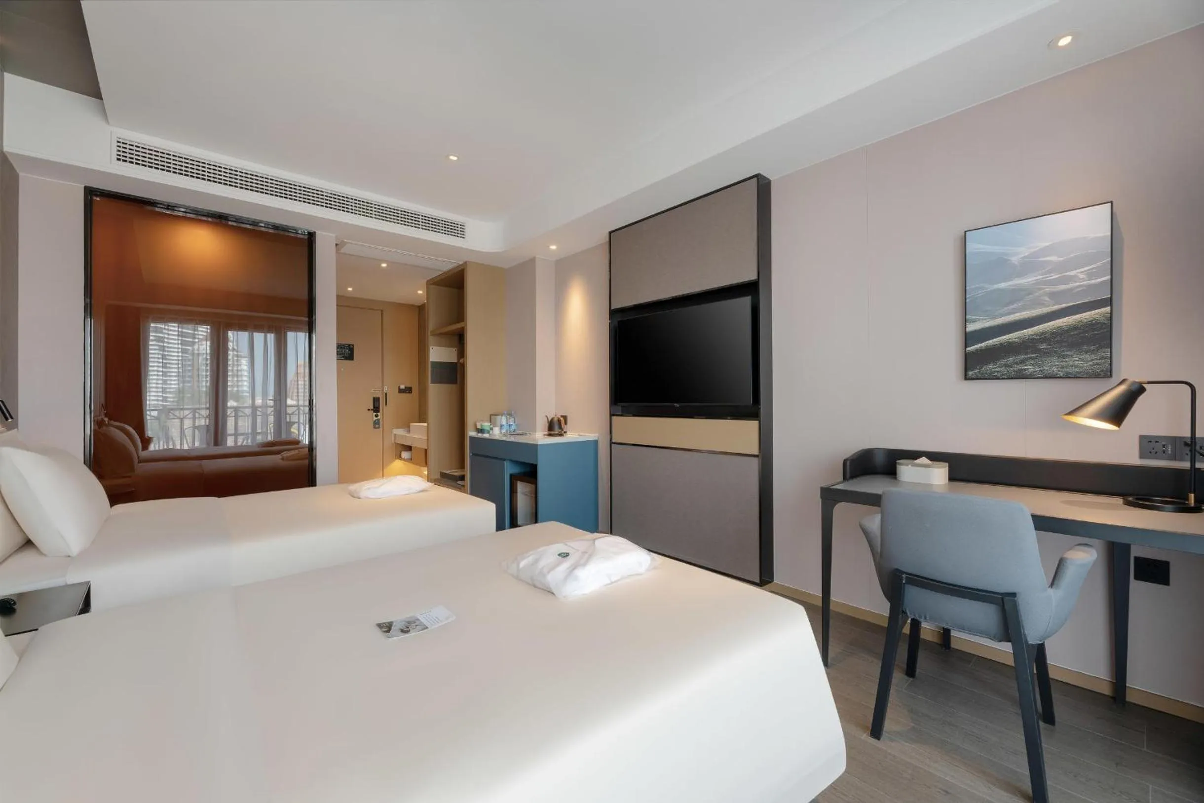 Bed in Atour Hotel Xishuangbanna Jinghong Gaozhuang Starlight Night Market