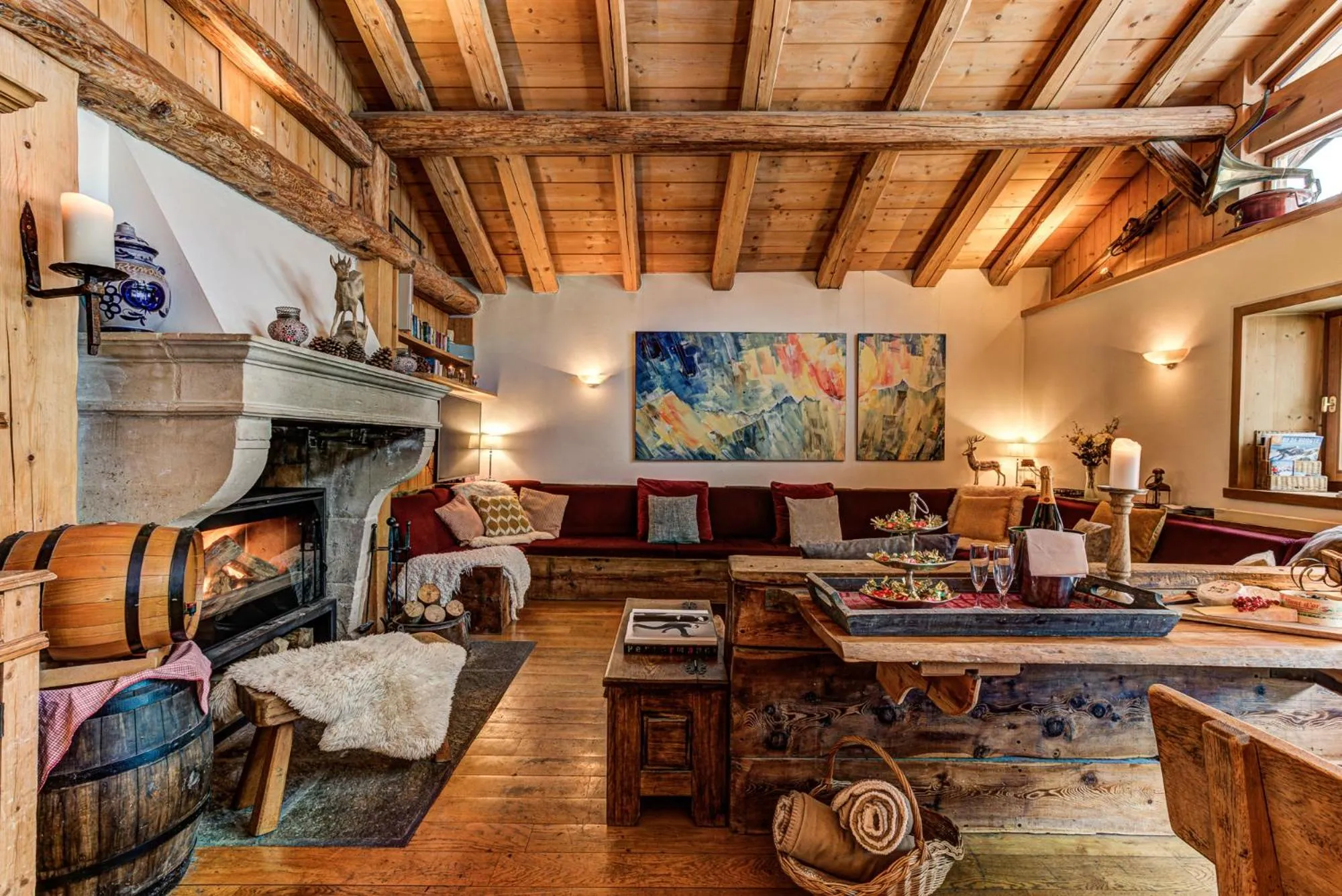 Living room in Chalet Tissières