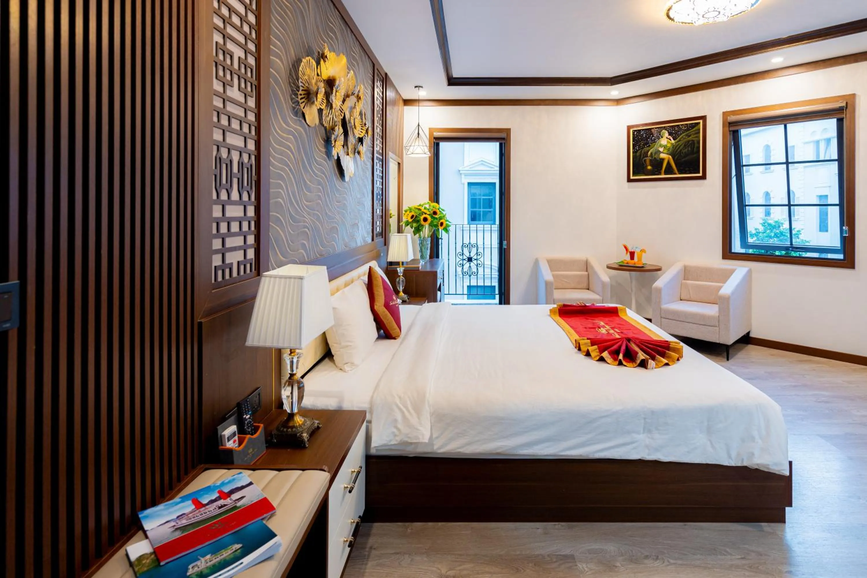 View (from property/room), Bed in Sunland Halong Hotel and Restaurant