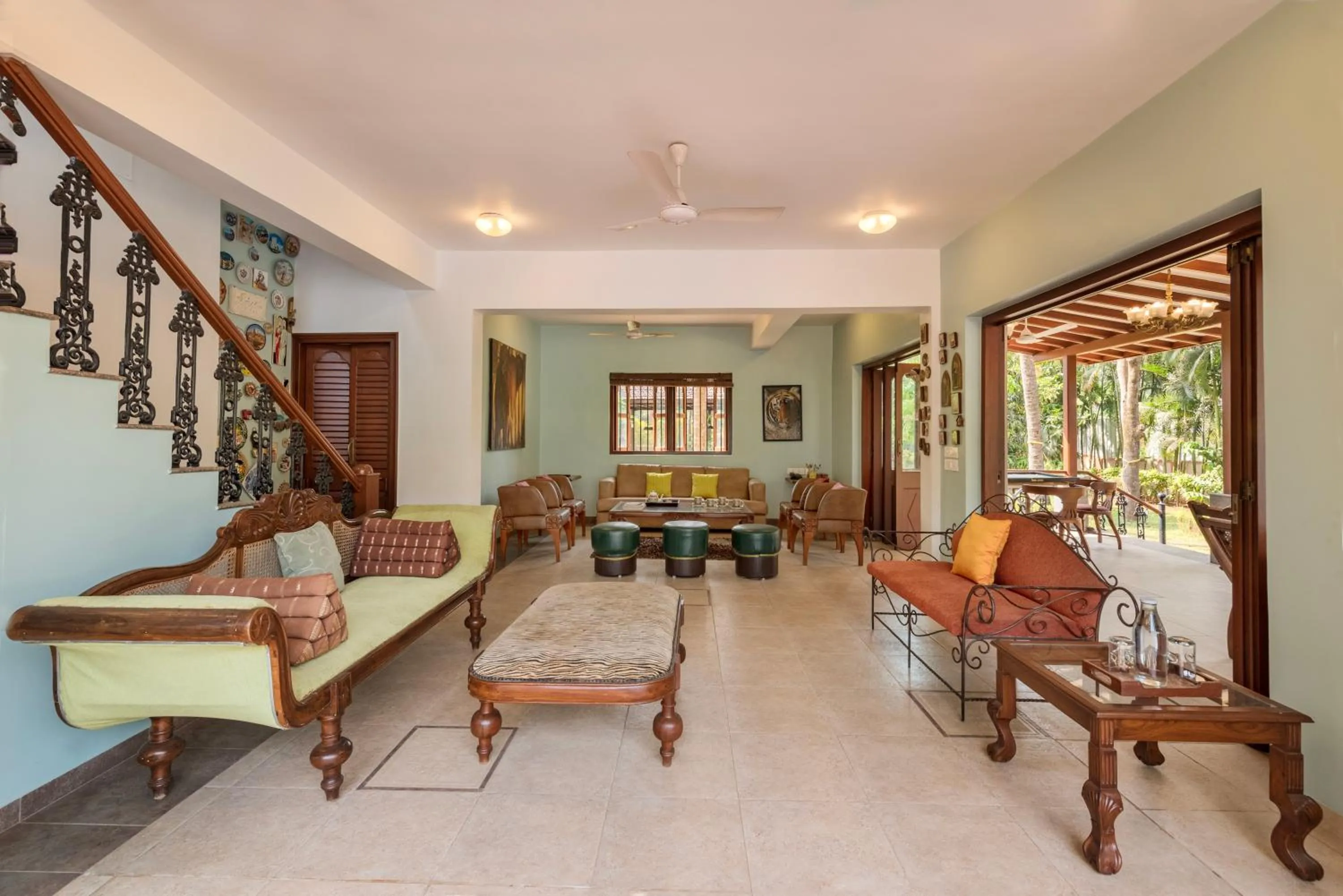 SaffronStays Casa Del Palms - 8BR luxury pool villa with gazebo, pickleball, bar & lawns near Nagaon Beach