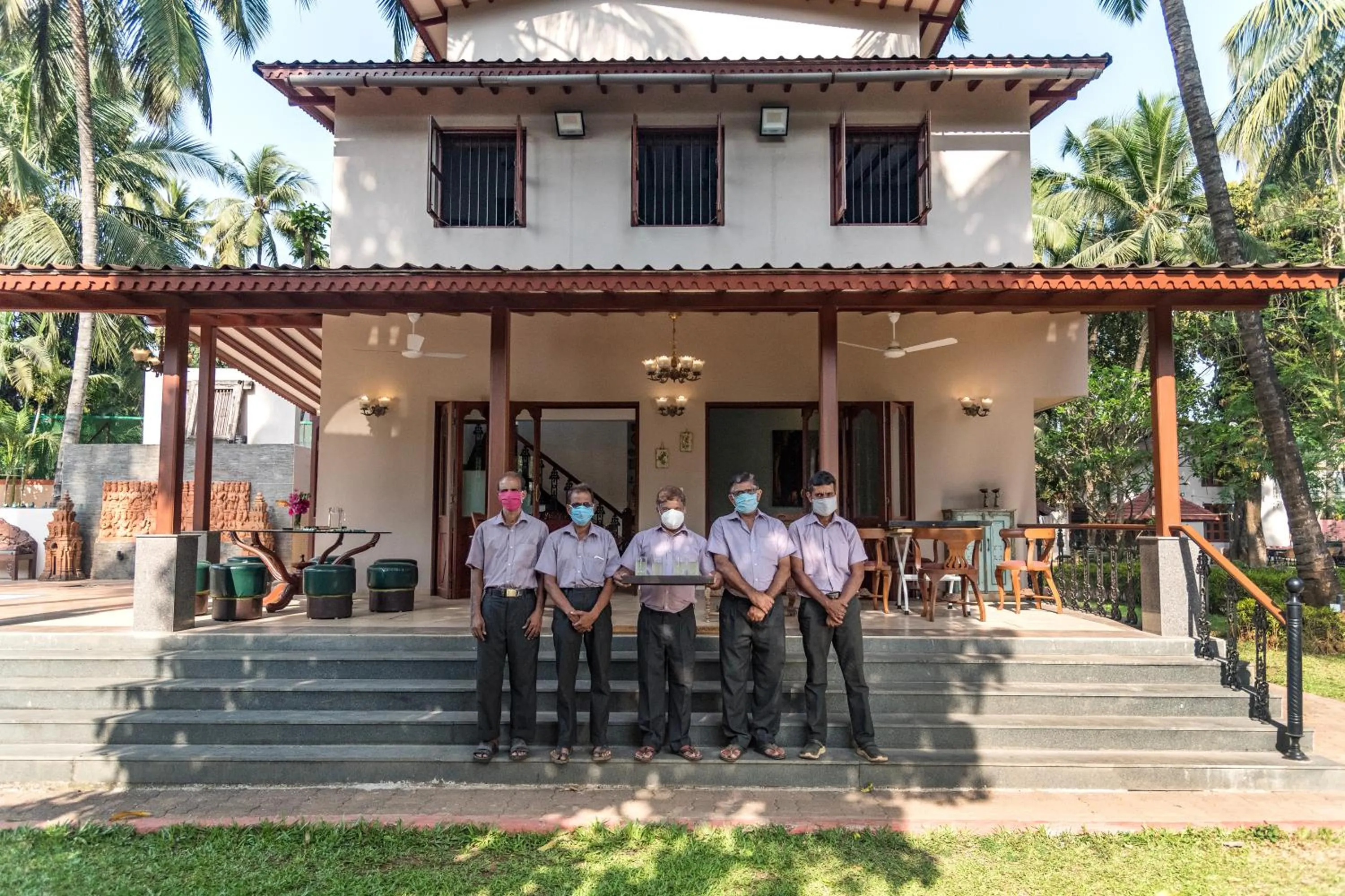 Property building in SaffronStays Casa Del Palms - 8BR luxury pool villa with gazebo, pickleball, bar & lawns near Nagaon Beach