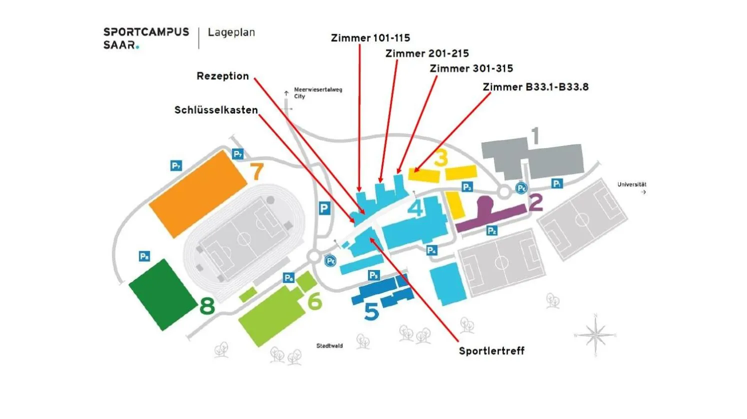 Property building in Hermann Neuberger Sportschule