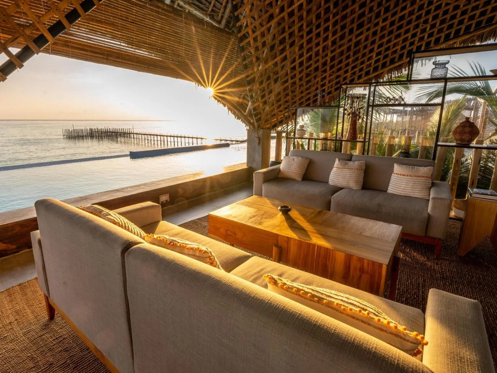 Communal lounge/ TV room in Bamboo Zanzibar