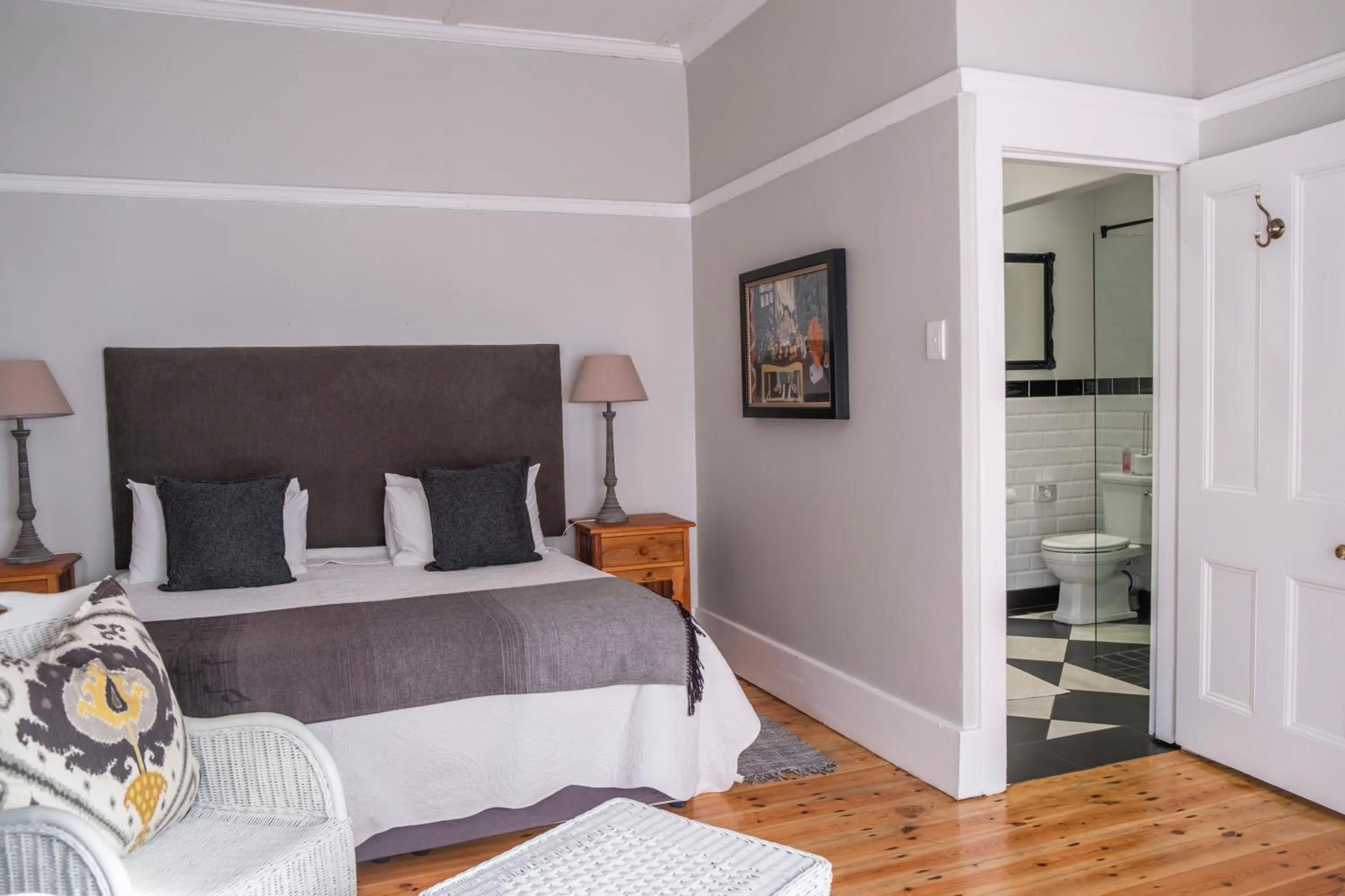 Shower, Bed in Conifer Beach House