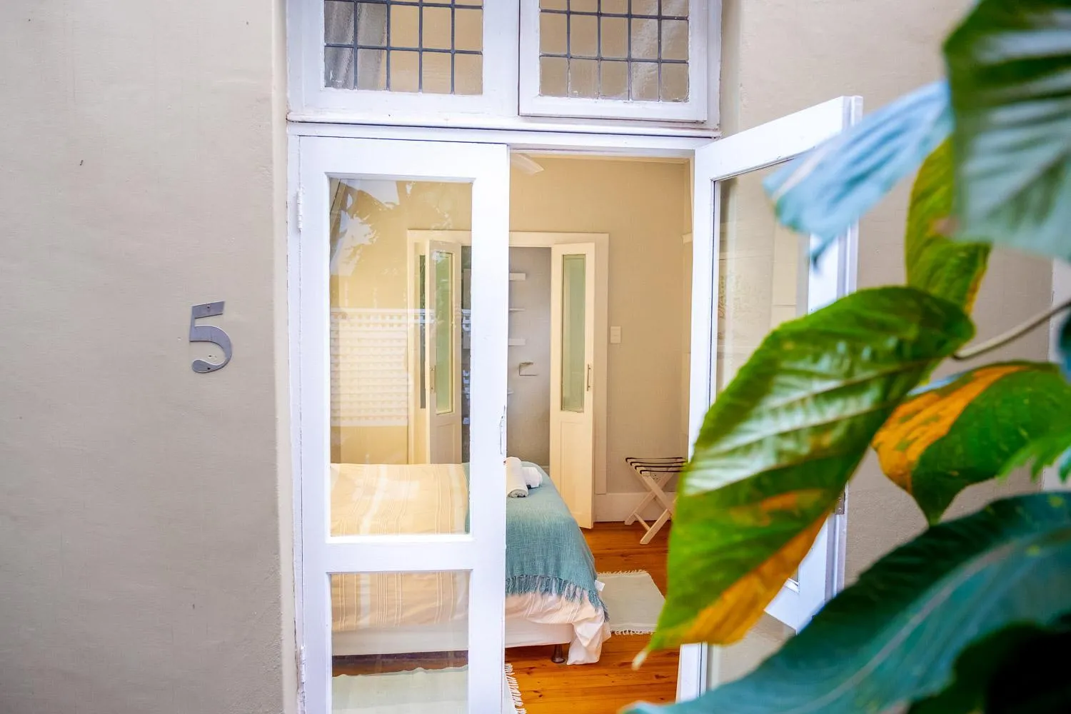 Bed in Conifer Beach House