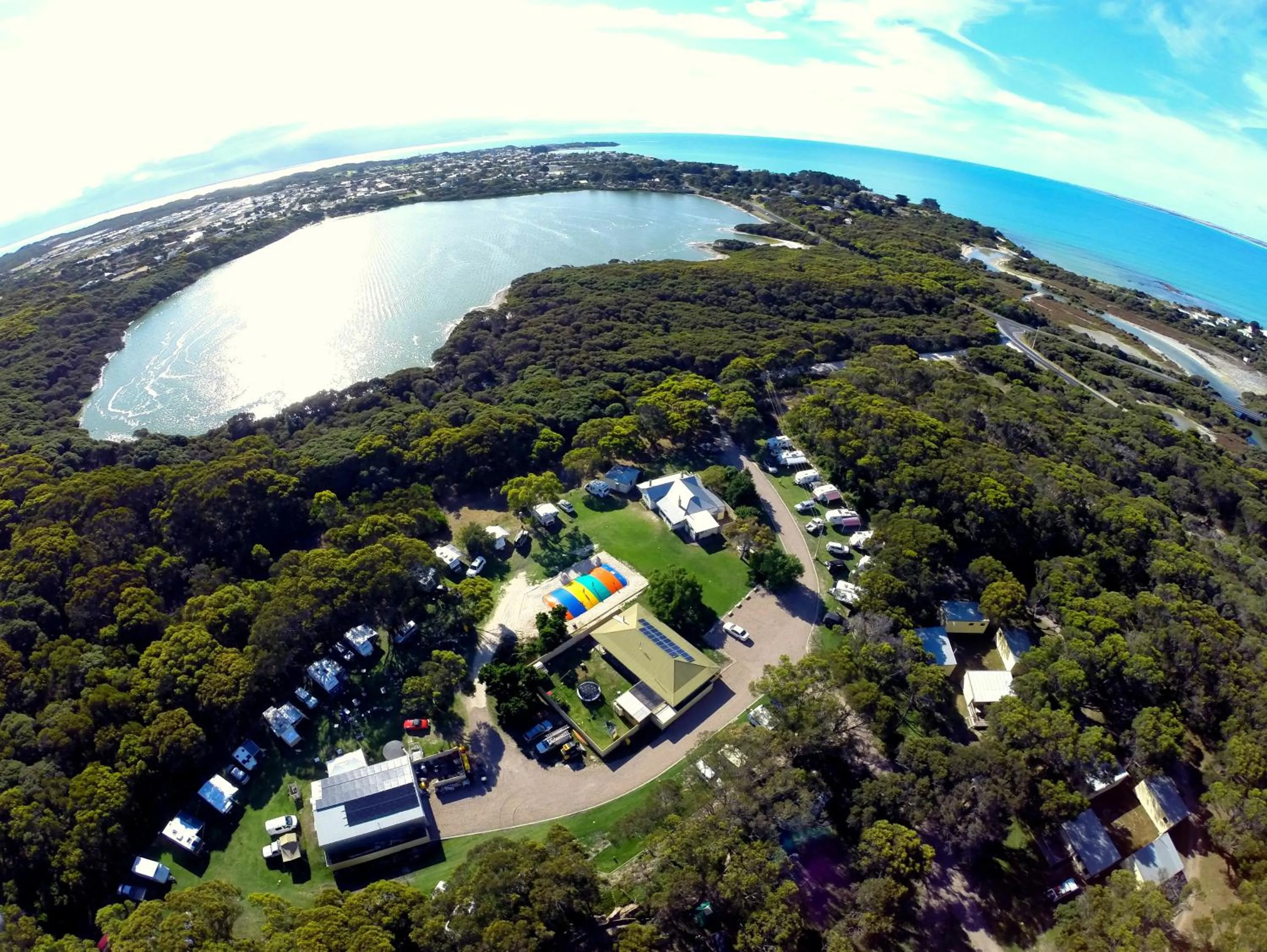 Bird's eye view in Robe Holiday Park