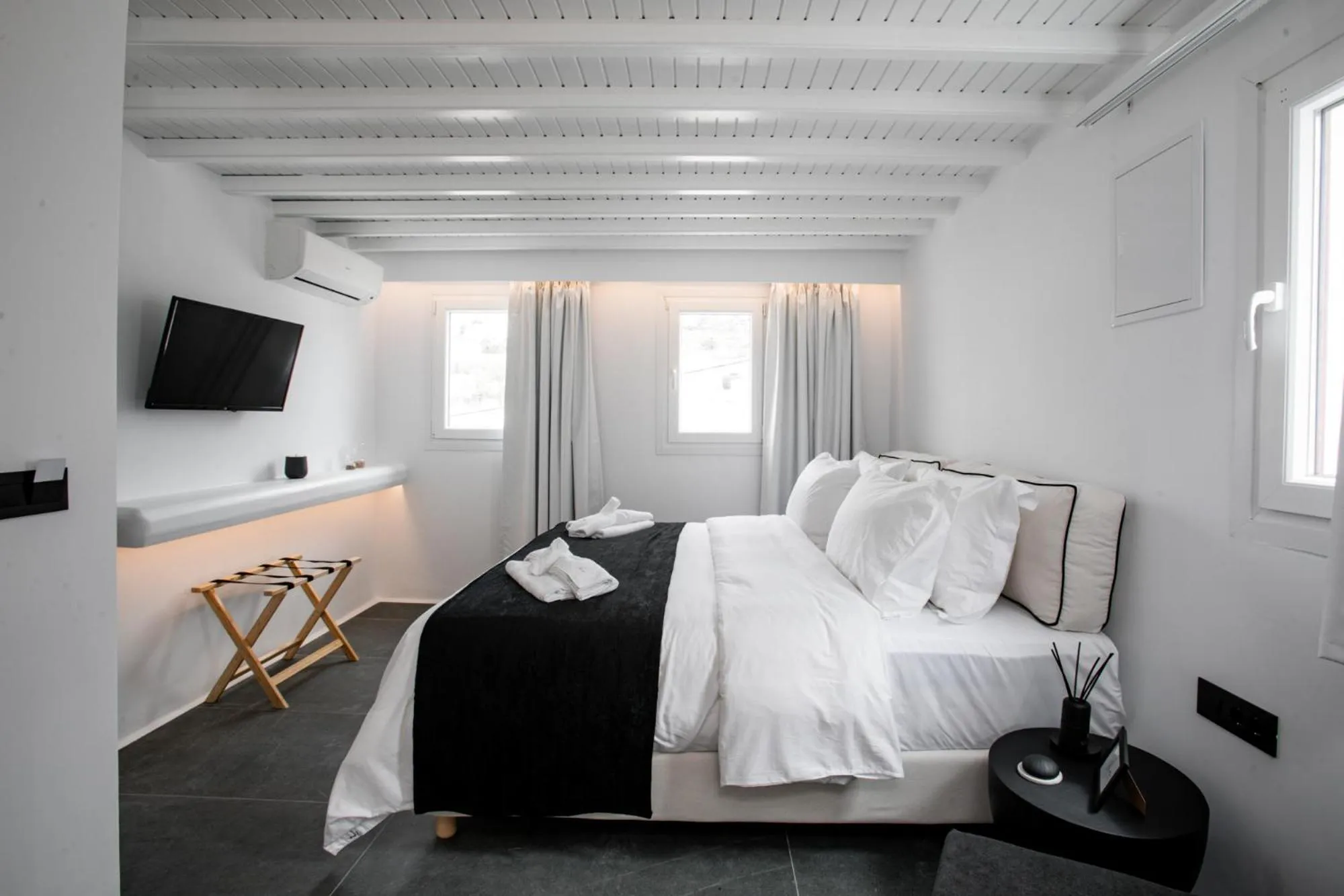 Bed in She Mykonos - Luxury Apartments